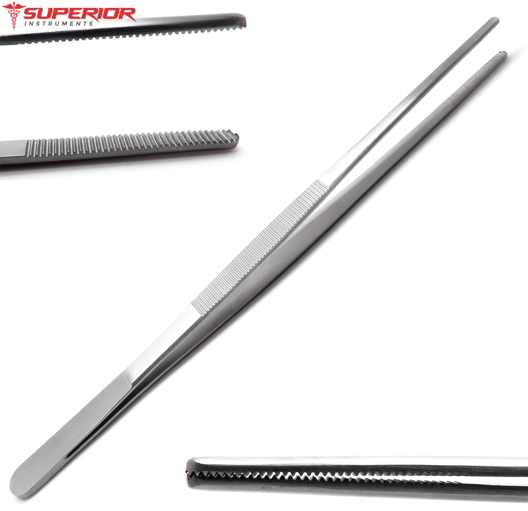 Dressing Thumb Forceps 10 Inch Tissue Tweezer 3.3cm Serrated Tip Stainless Steel Superior Instruments