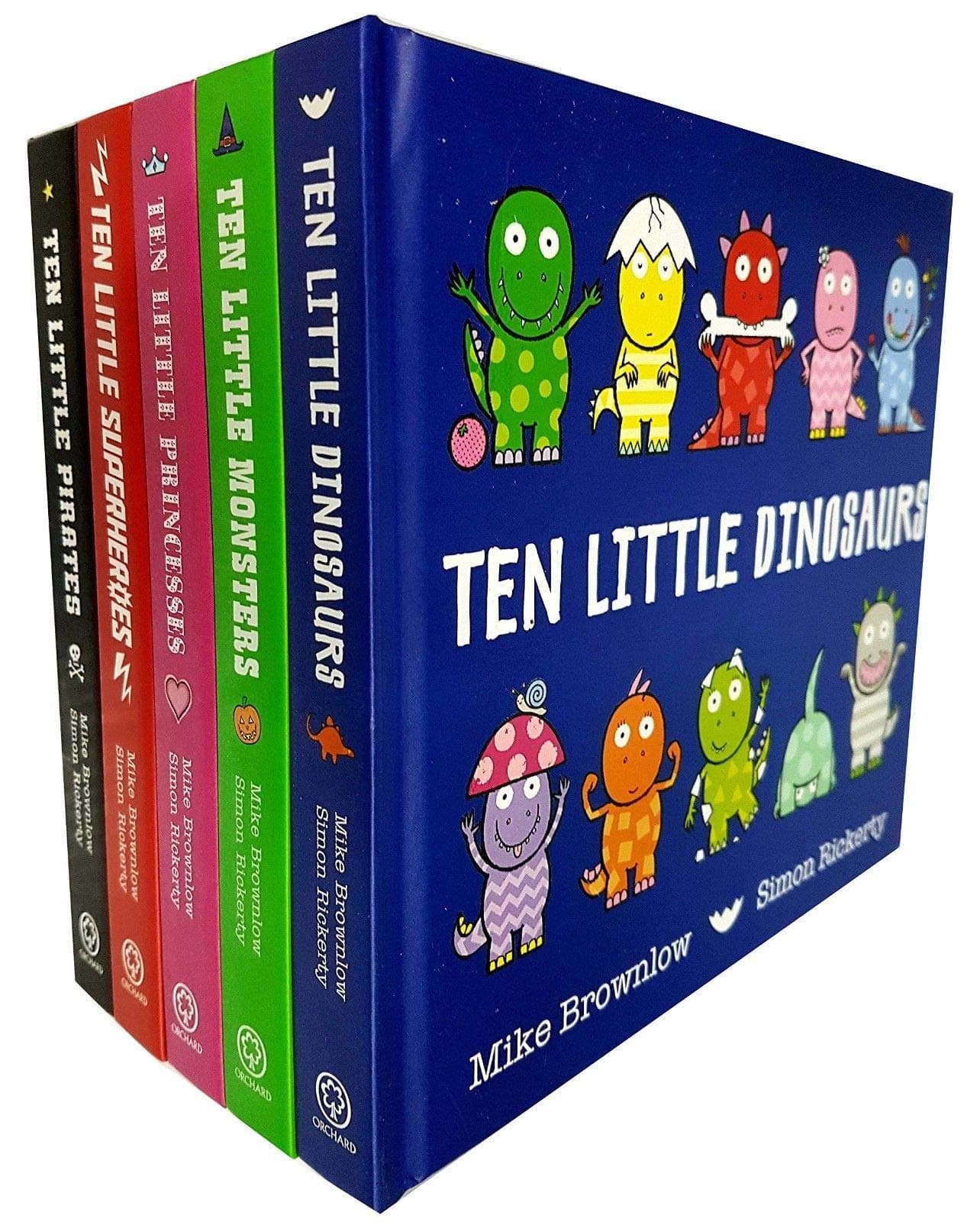 Mike Brownlow Ten Little Collection 4 Books Set (Dinosaurs, Monsters, Princesses & Pirates) Board book – 1 Jan. 2019