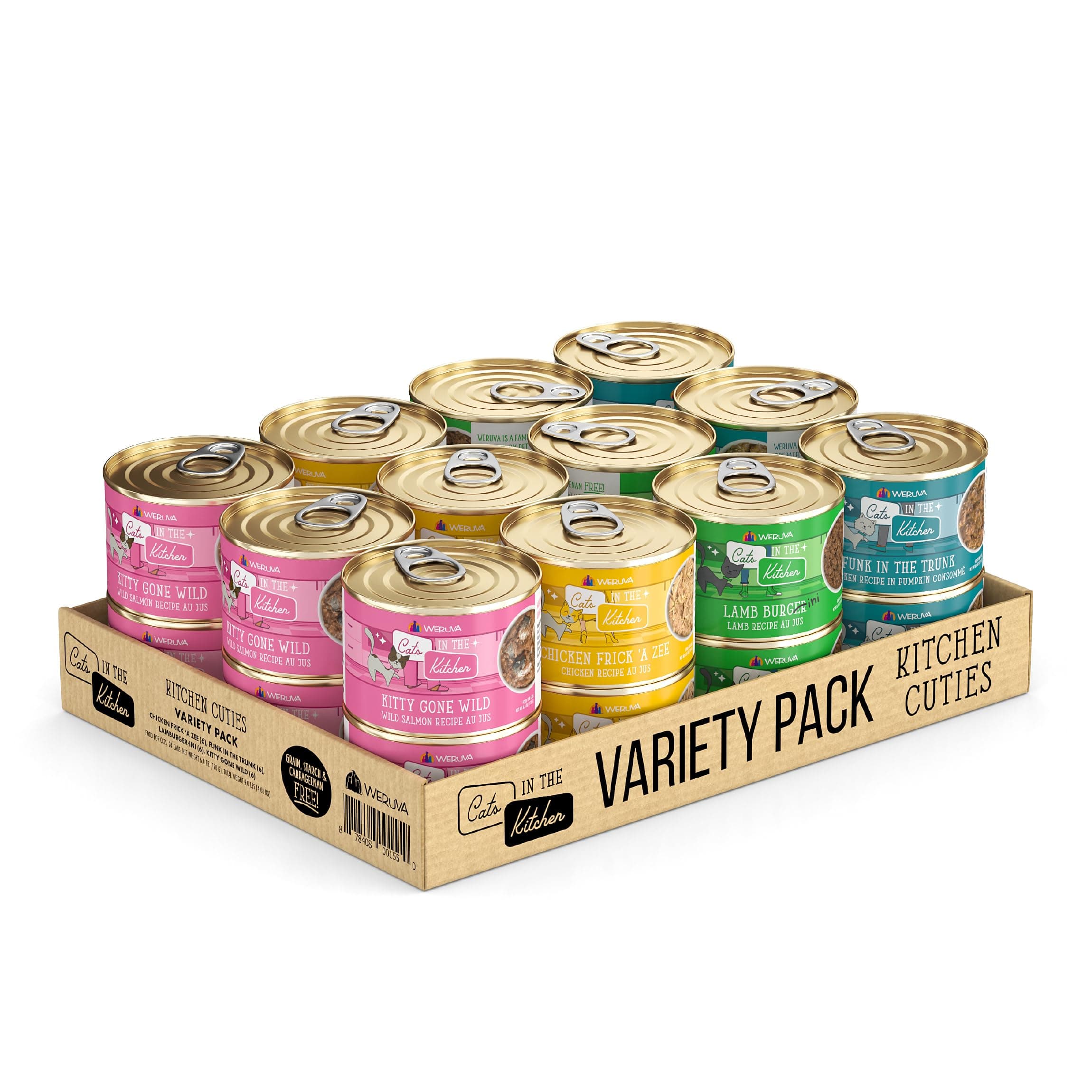 Cats in The Kitchen, Kitchen Cuties Variety Pack, Wet Cat Food, 6oz Cans (Pack of 24)
