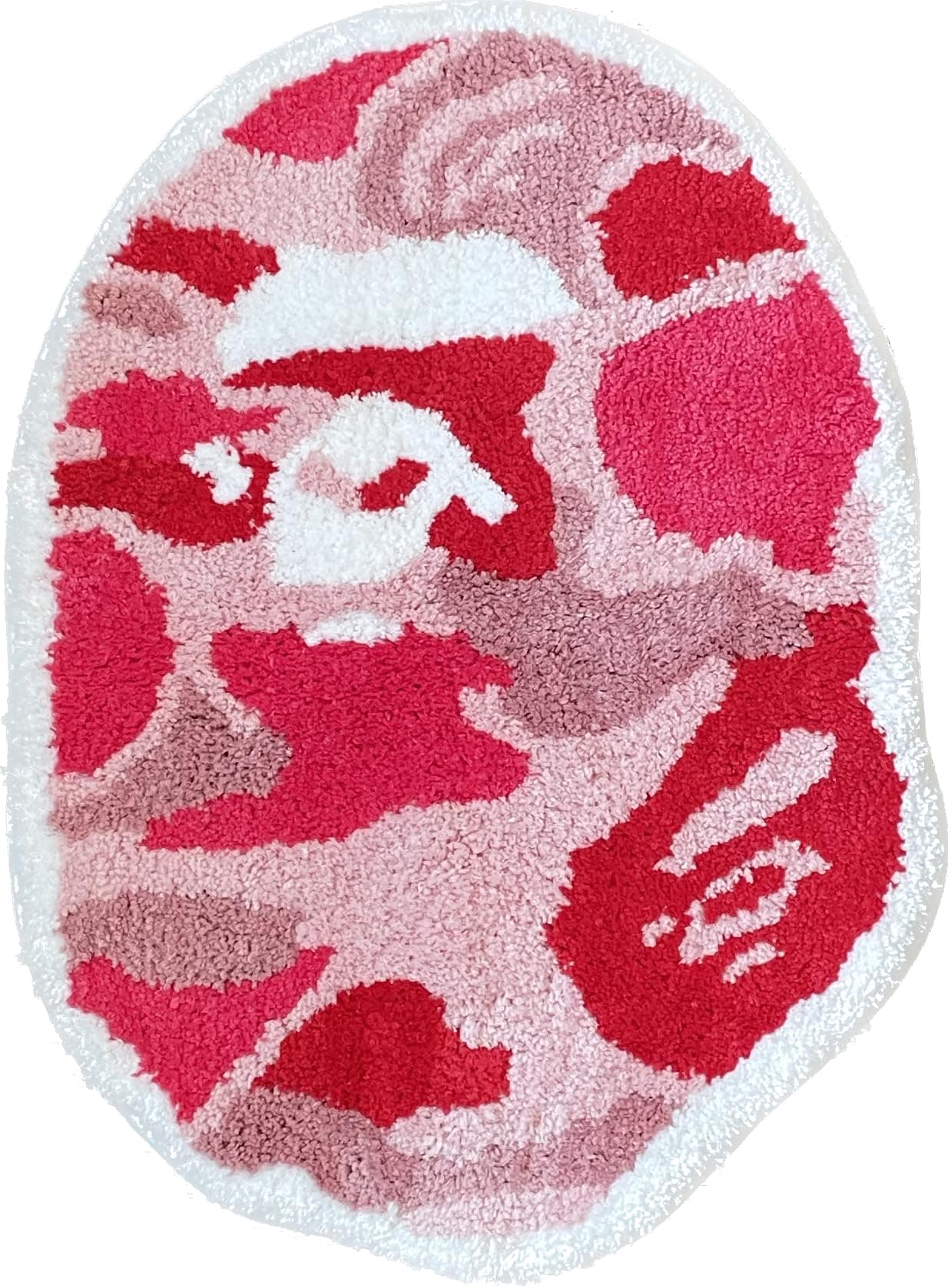 Luxape Bape Rug - Handmade & Premium - 28in W * 20in L (70 * 50cm) - Hypebeast Rug Decor - Living Room, Bedroom, Children Room - A Bathing APE Rug (Camo Pink)