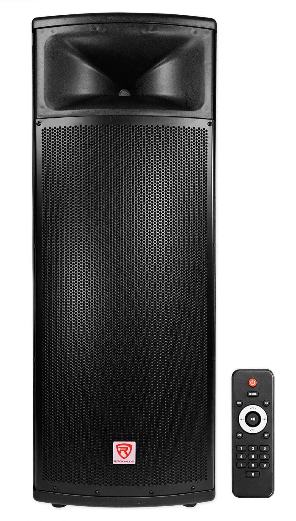 Rockville BPA225 Dual 15" Powered Active 1500w Pro DJ PA Speaker w Bluetooth+TWS