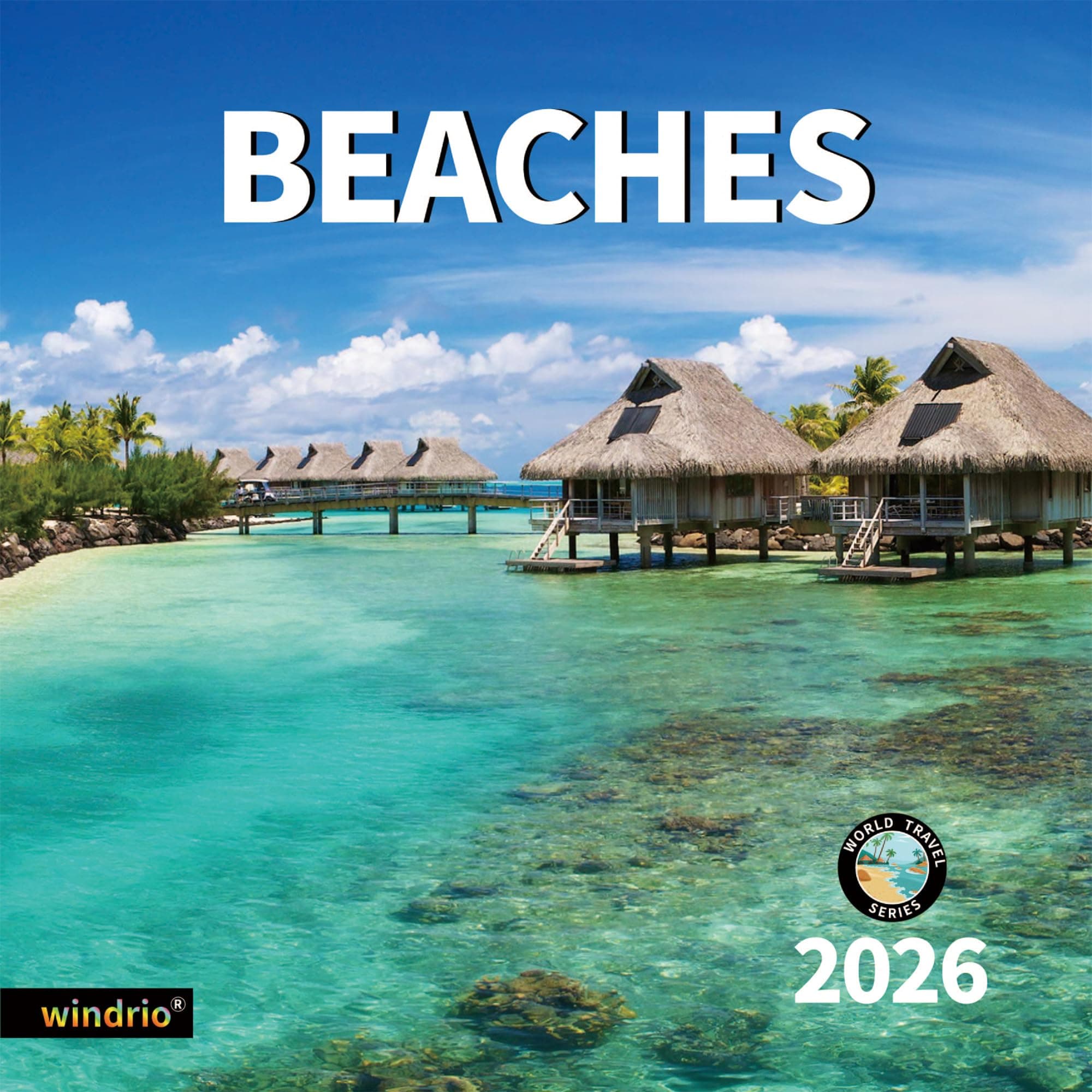 2026 Wall Calendar,Calendar 2026, January 2026 - June 2027, Wall Calendar BEACHES, 12" x 24" Opened,Full Page Months Thick & Sturdy Paper for Calendar Organizing & Planning