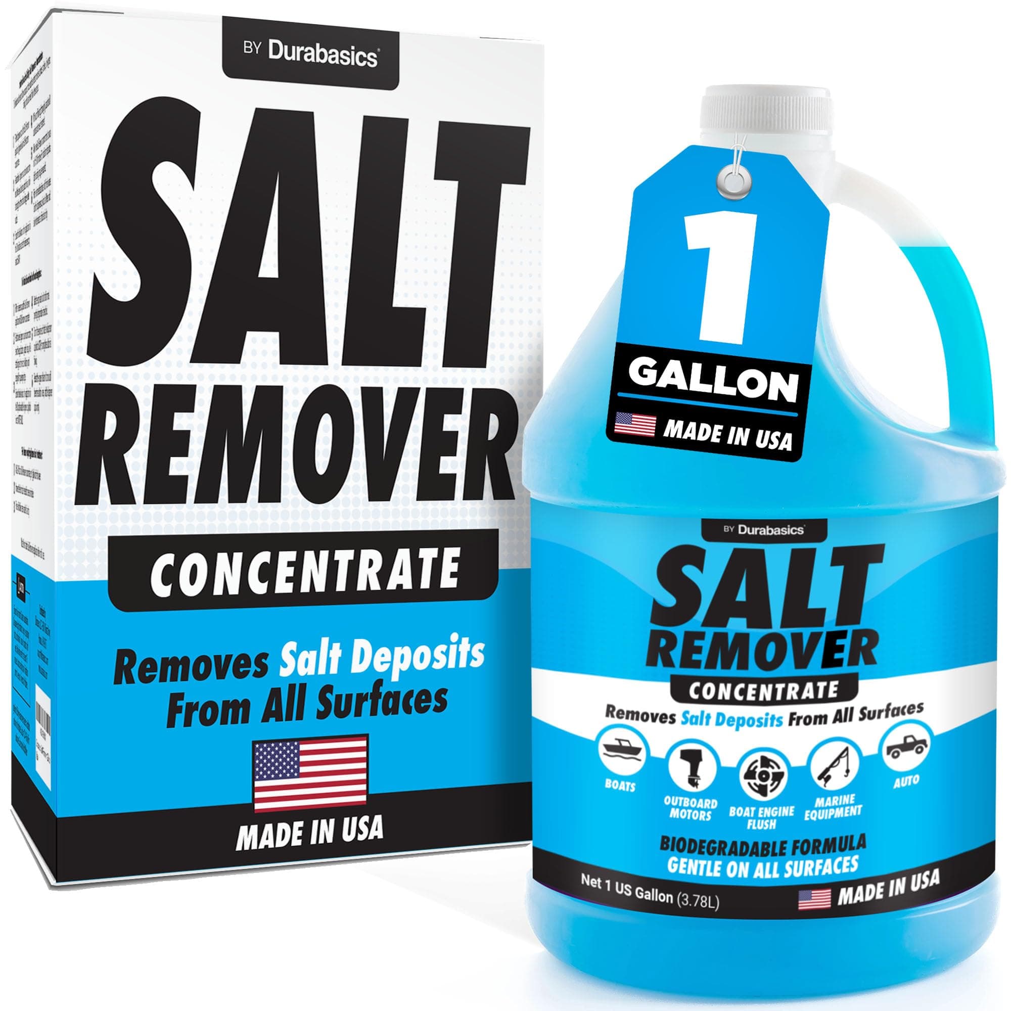 [1 Gallon] Salt Remover Concentrate - Marine Engine Flush for Boats - Perfect for Outboard Motor Flush & Washing Salt Deposits - Remove Salt Deposits for Autos