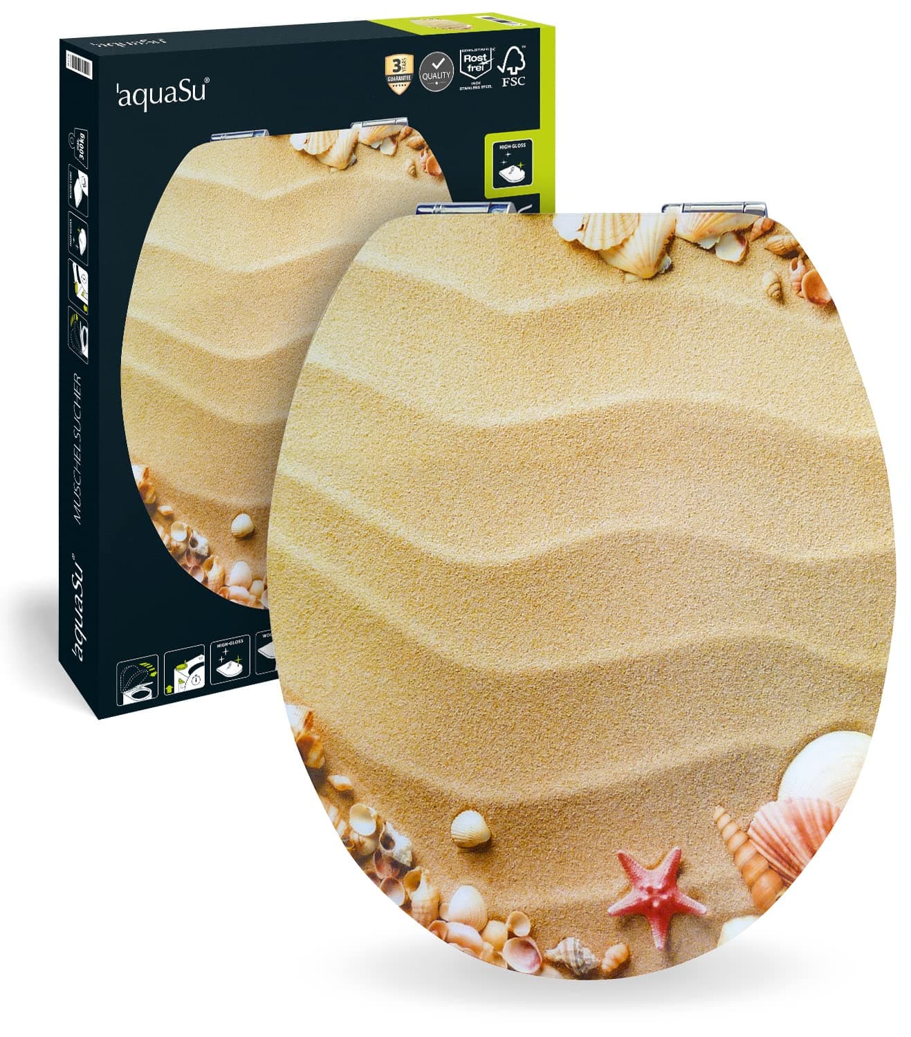 Sitzplatz 40215 6 Toilet Seat Shell Theme Soft-Closing Fast Fix