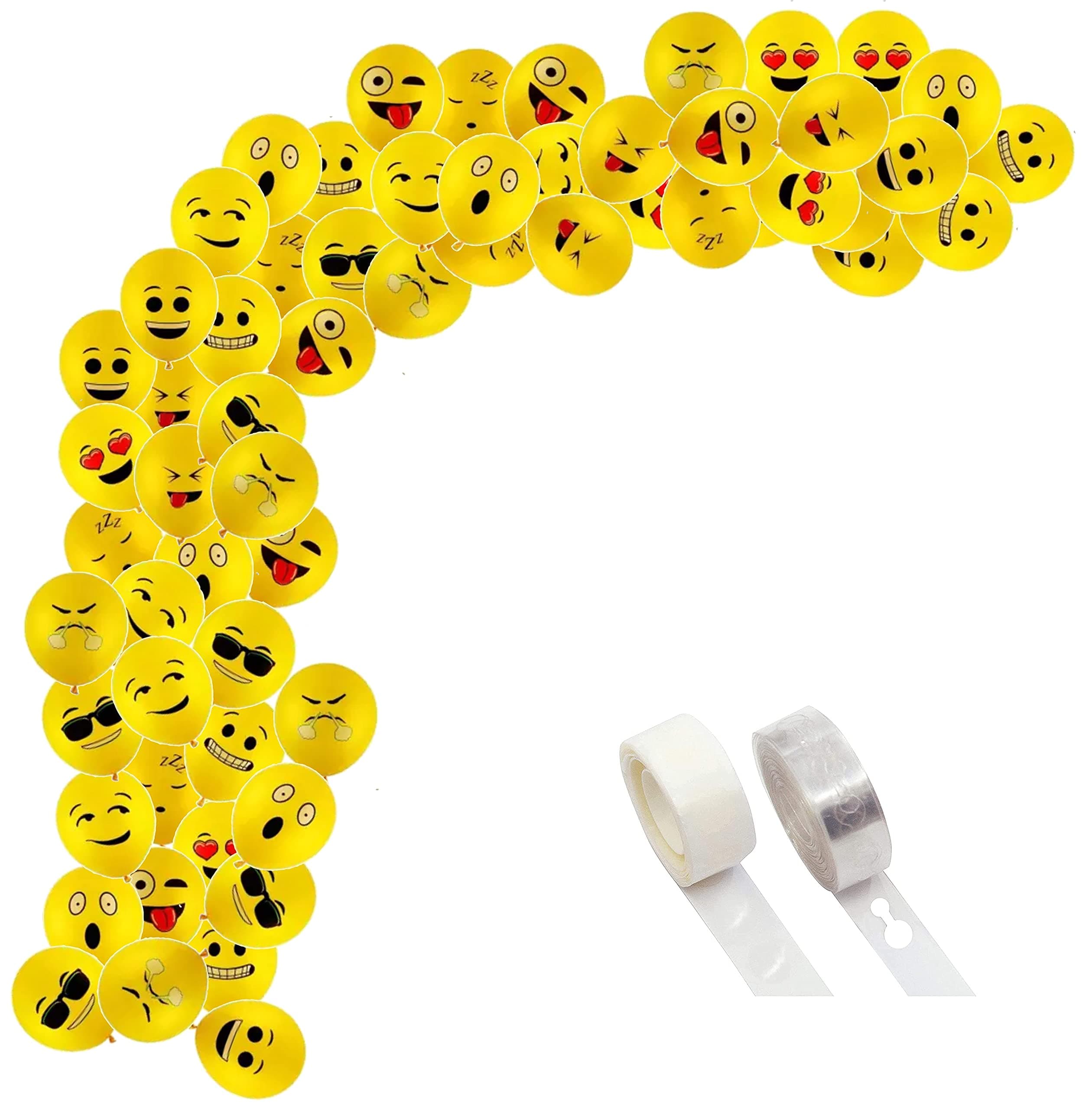 GRAND SHOP Balloon Arch Decoration Kit 102 Pcs (YELLOW - EMOJI) material Rubber