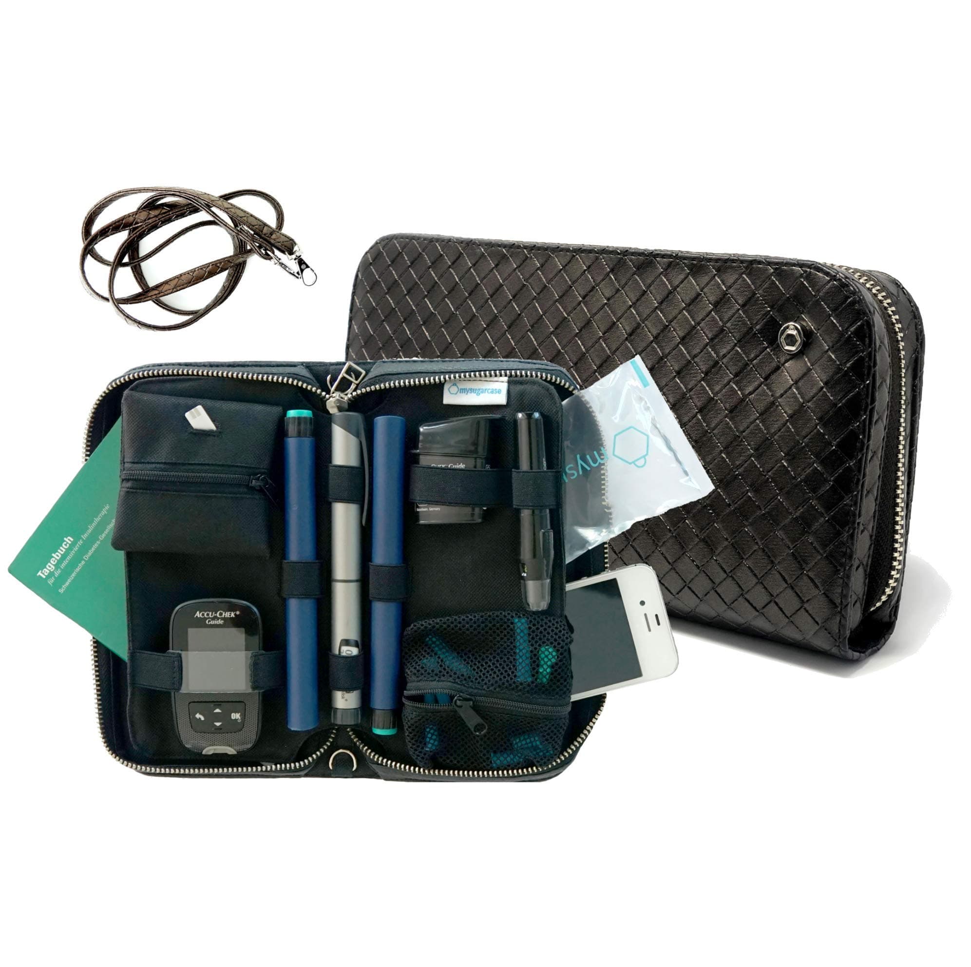Combi mysugarcase - Premium Diabetes & Medication Travel Cooler Bag + Gel Pack & Crossbody Strap - Bronze Basket