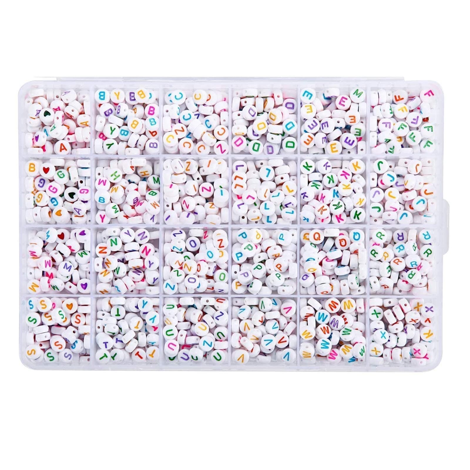 Alphabet Beads 1620 Pcs A-Z Letter Beads, 7x4mm Sorted Acrylic Beads Kit for DIY Bracelets, Necklaces, Jewelry Key Chains and Crafts
