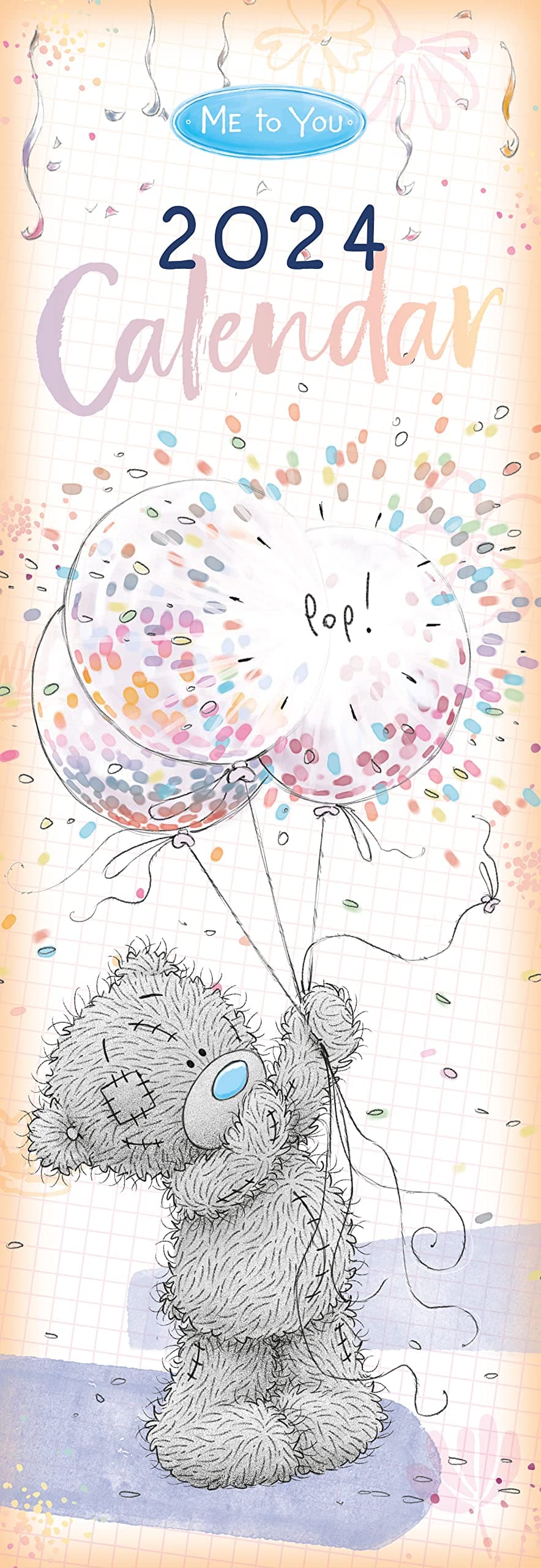 Me To YouTatty Teddy 2024 Classic Slim Calendar,multicolour,42 X 14CM
