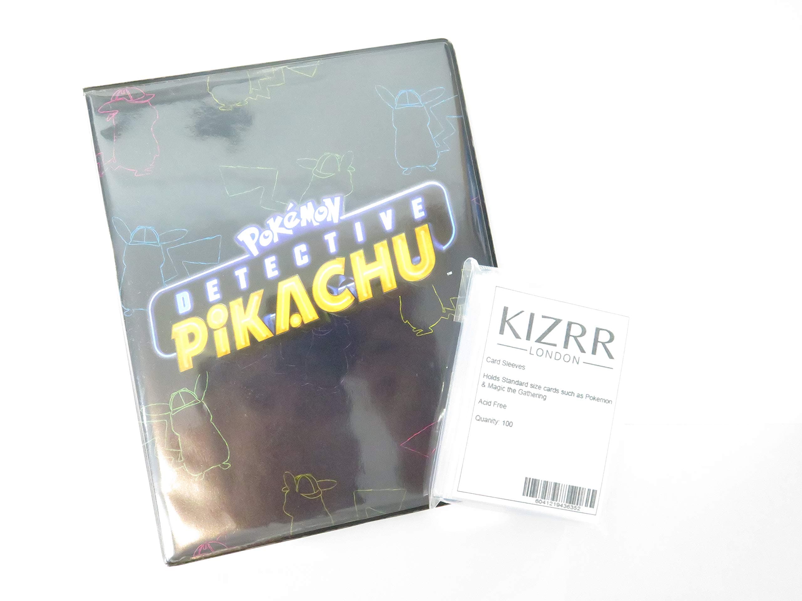TPCI Pokemon Detective Pikachu A5 Pokemon Collectors Album Portfolio Binder Case File & Kizrr London Sleeves x 100