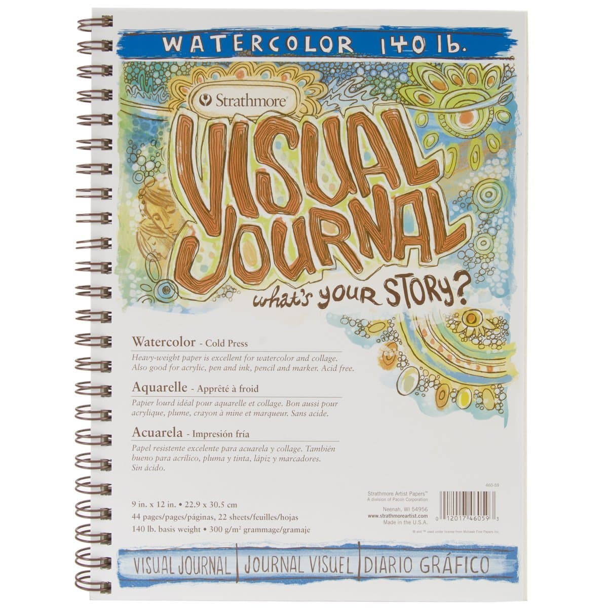 StrathmoreVisual Journal Watercolor 9"X12"-22 Sheets -460590