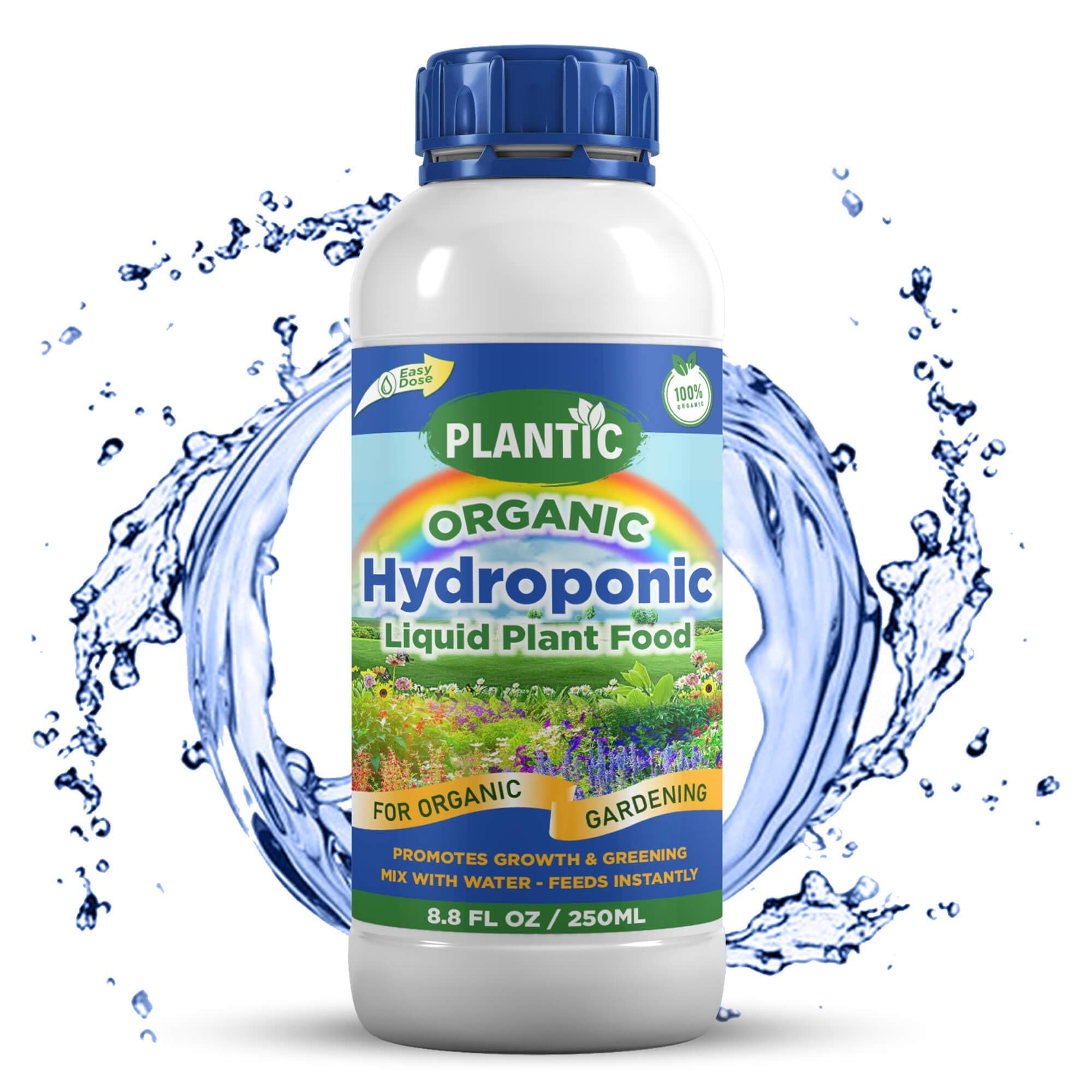 PLANTIC Hydroponic Organic Plant Food Liquid Fertilizer/Hydroponic Nutrients for Water Plants - 250 ml