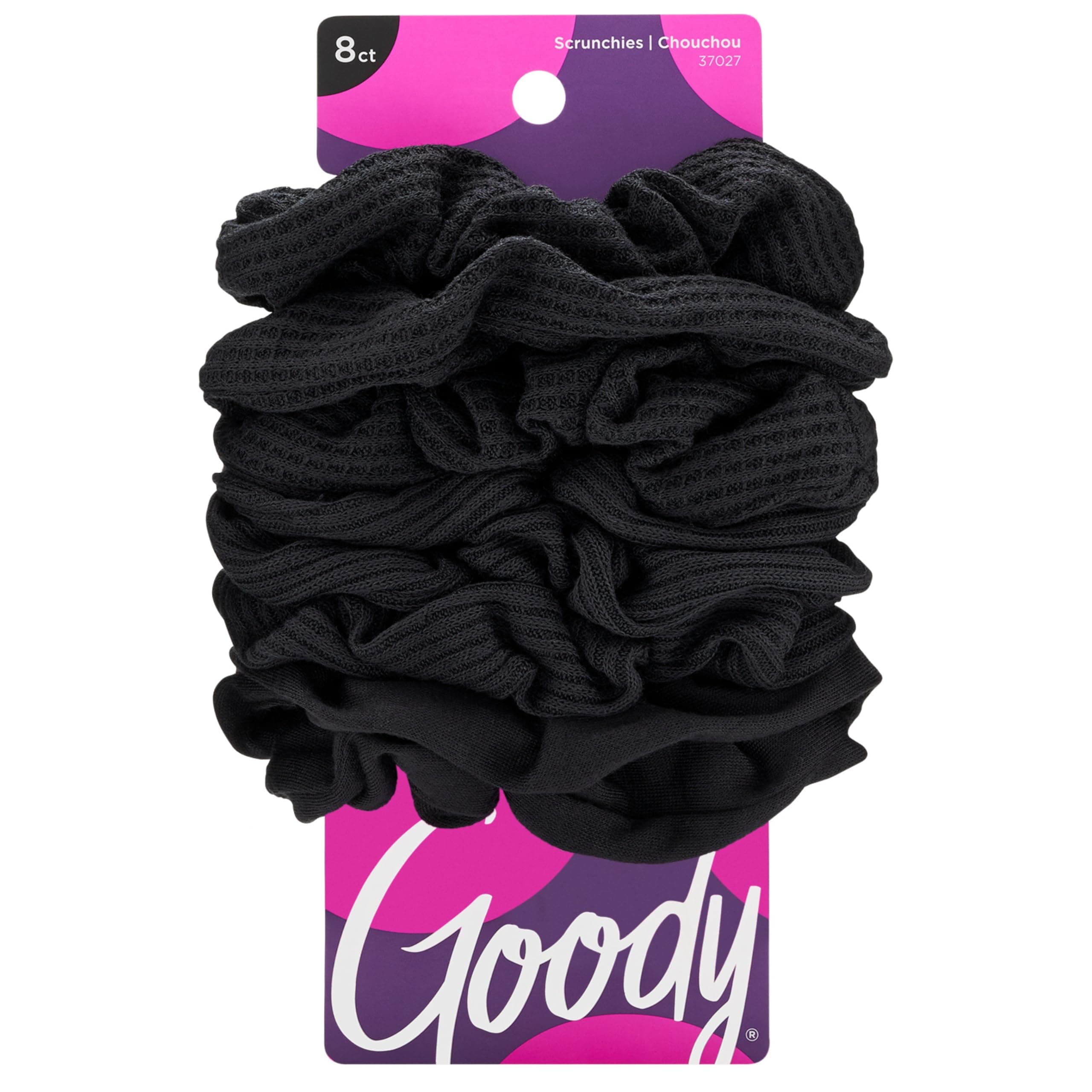 GOODY - Ouchless Scrunchie Black - 8 Count
