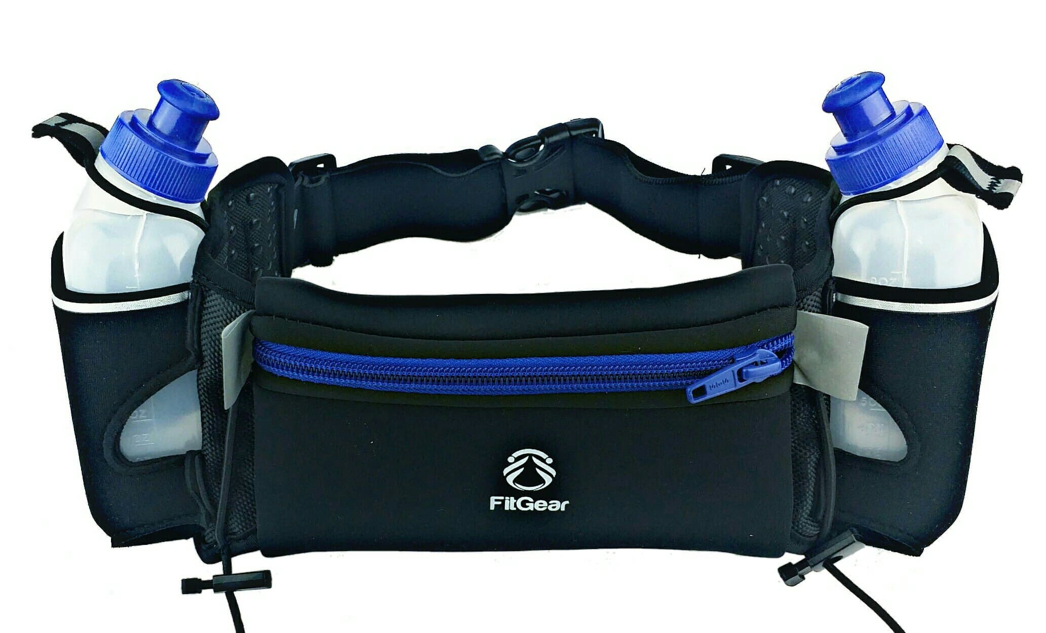 FIT GearAmazing Waterproof Best Neoprene Running Water Belt Includes (2) 10 Ounce BPA Free, Leak Proof Water Bottles, Anti-Slip Snug Fitting 7.0" Pouch Fits Even All Larger Smartphones