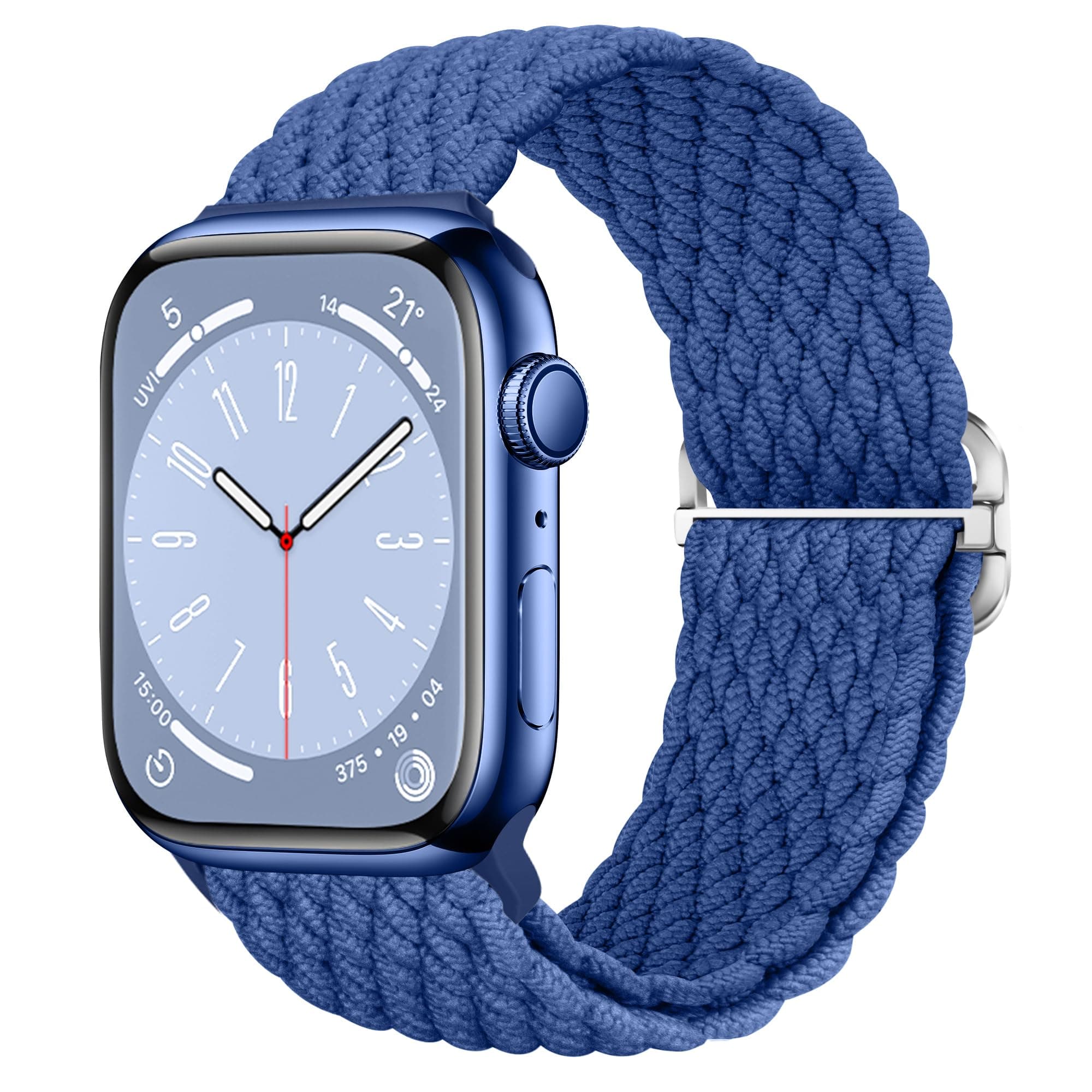 SUIMUMU Braided Strap Compatible with Apple Watch Straps 45mm 41mm 40mm 44mm Elastic Solo Loop Sport Bands for IWatch Series 8 7 6 5 SE Ultra Adjustable Stretchy Belt with Buckle(Watch Not Include)