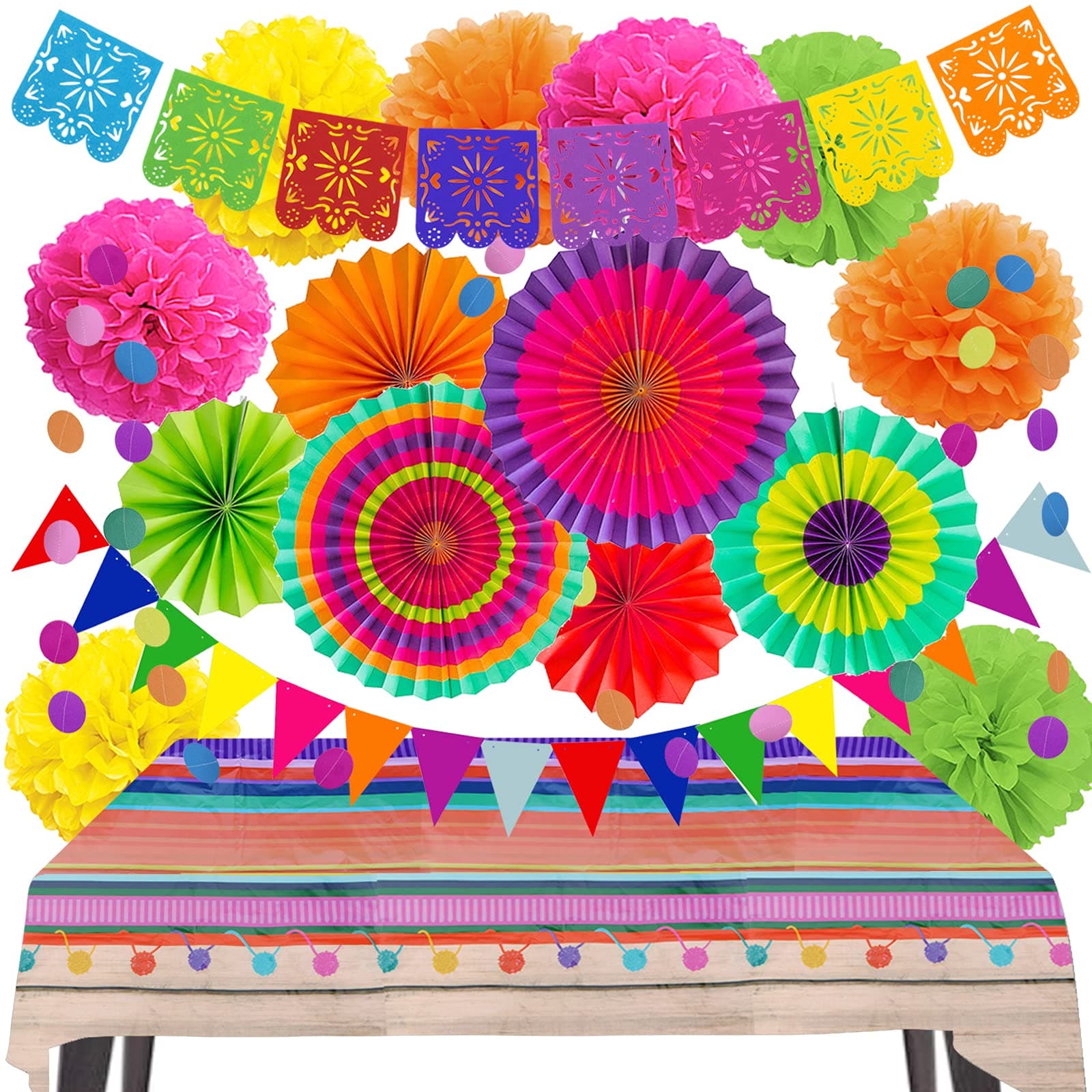 ZERODECO Fiesta Party Decorations Set - Mexican Banners and Table cover, Fies...