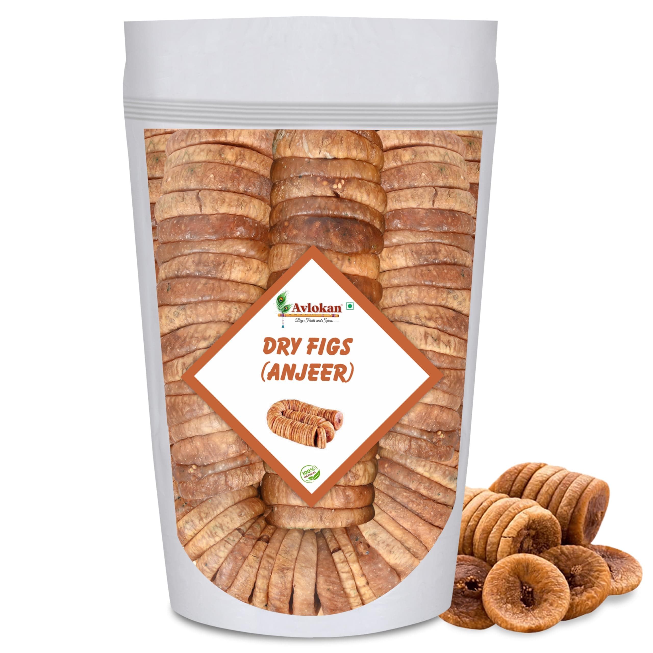 Avlokan Premium Dried Afghani Anjeer | New Crop | Non-GMO Dried Figs | High in Minerals & Vitamins | Amazing snack | Gluten Free Dry Fig (Jss90_1kg)
