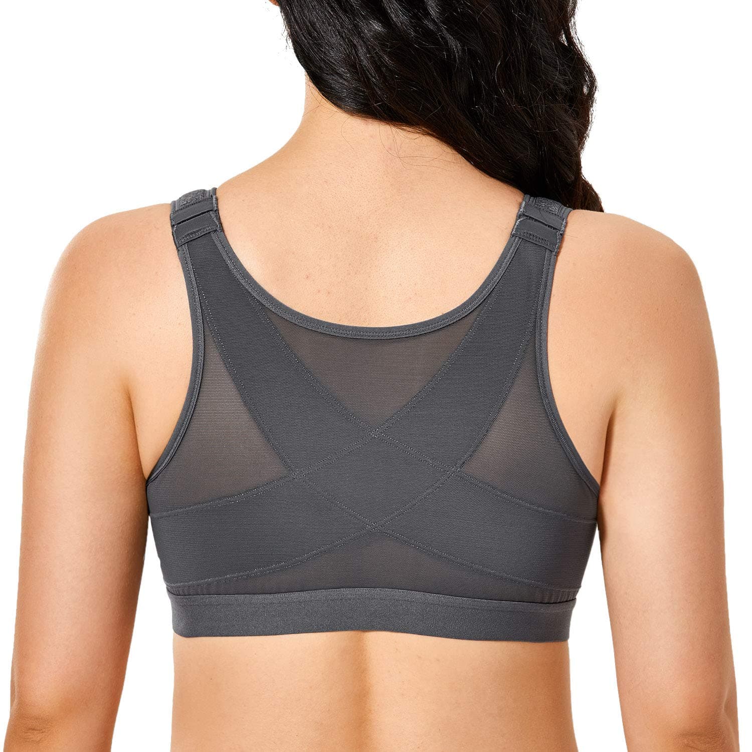 Women's Front Closure Posture Wireless Back Support Full Coverage Bra