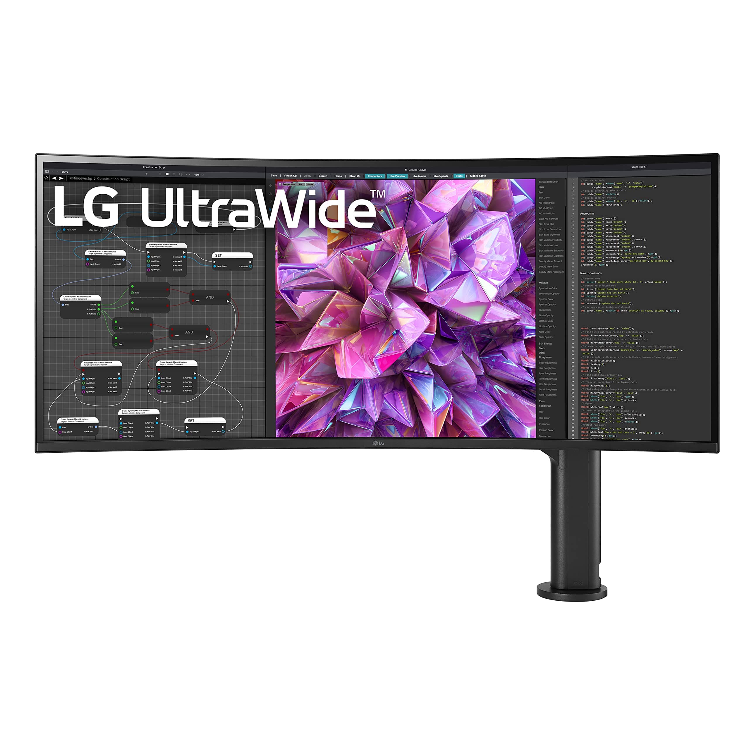 LG 38WQ88C-W 38 Inch Curved 21:9 UltraWide QHD+ (3840 x 1600) IPS Monitor, DCI-P3 95% Color Gamut, HDR10, USB Type-C, AMD FreeSync, Built in Speakers, Ergo Stand (Extend/Retract/Swivel/Height/Tilt)