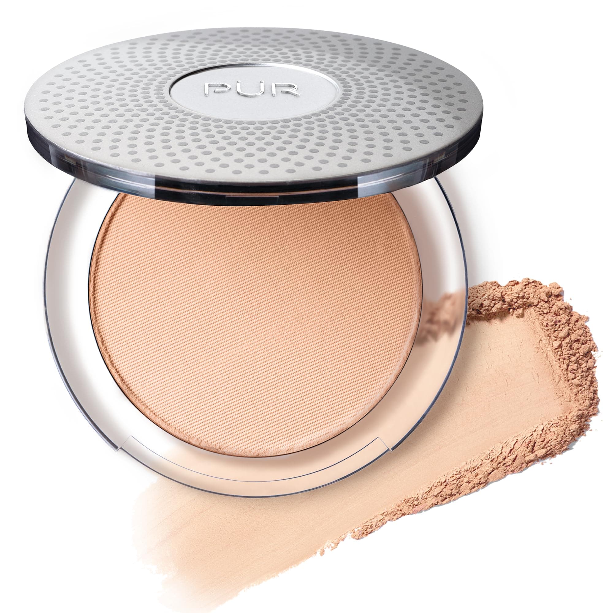 PÜR 4-in-1 Pressed Mineral Makeup SPF 15 Powder Foundation with Concealer & Finishing Powder - Medium to Full Coverage Foundation Makeup - Cruelty-Free & Vegan Friendly, 0.28 Ounce (Pack of 1)