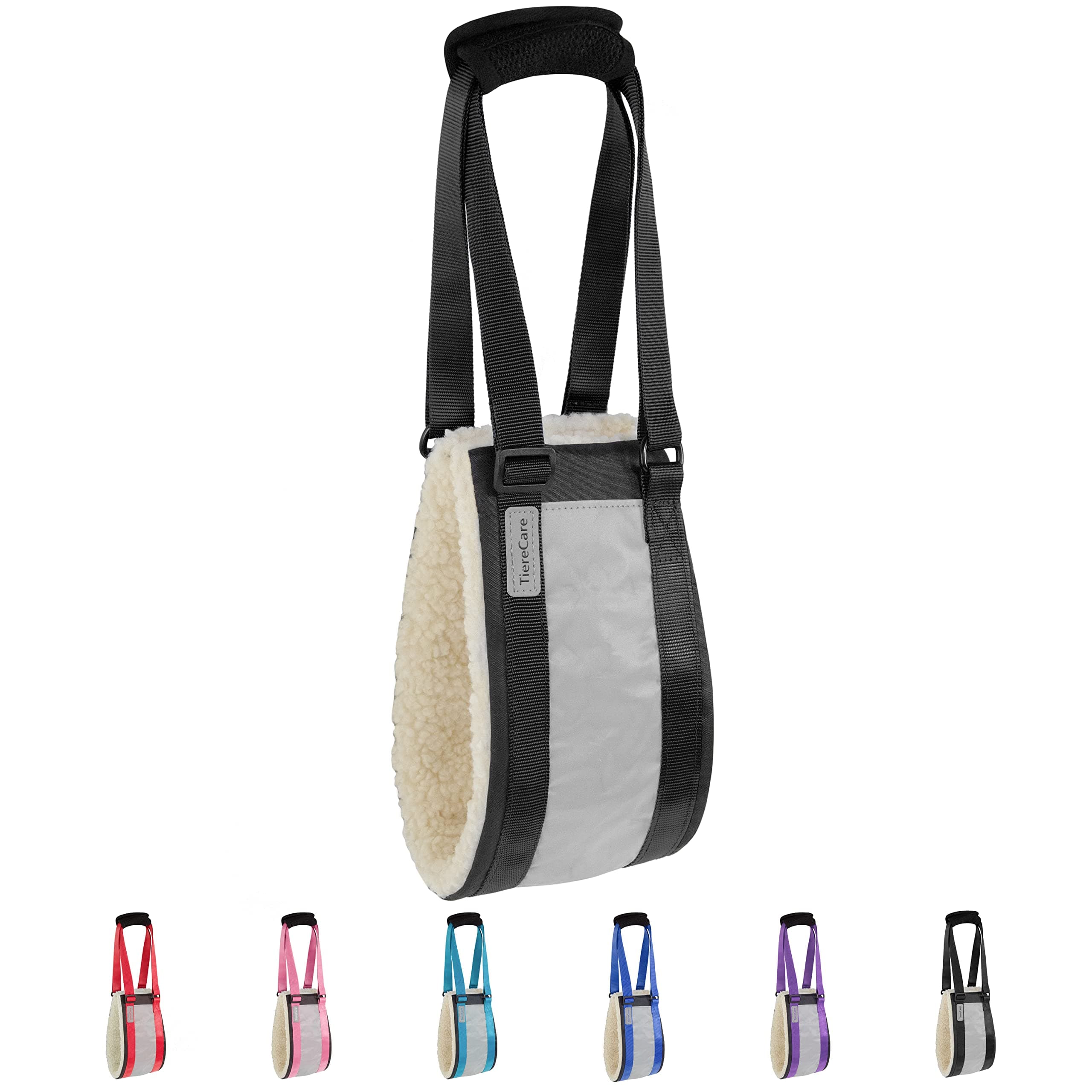 Dog Lift Sling Support Harness Hip Back Legs Lifting for Elderly Disabled Joint Injuries Canine Aid Adjustable Reflective Pet Dog Portable Black