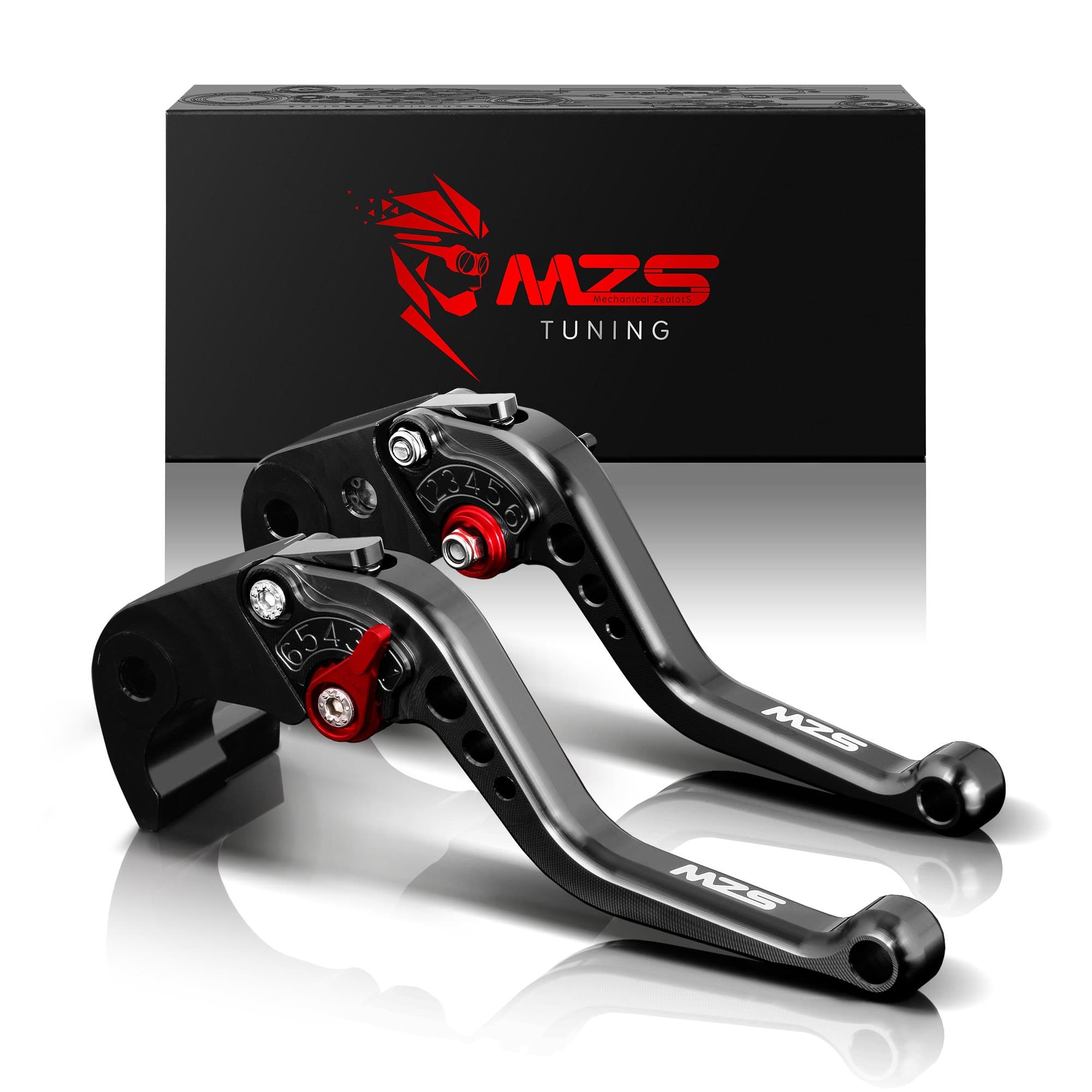 MZS Black Motorcycle Brake Clutch Levers Short Adjustable CNC Compatible with MT07 FZ07 14-24 / FJ09 FZ09 MT09 Tracer 15-20 / Tenere 700 19-24 / XSR700 16-26 / XSR900 16-21