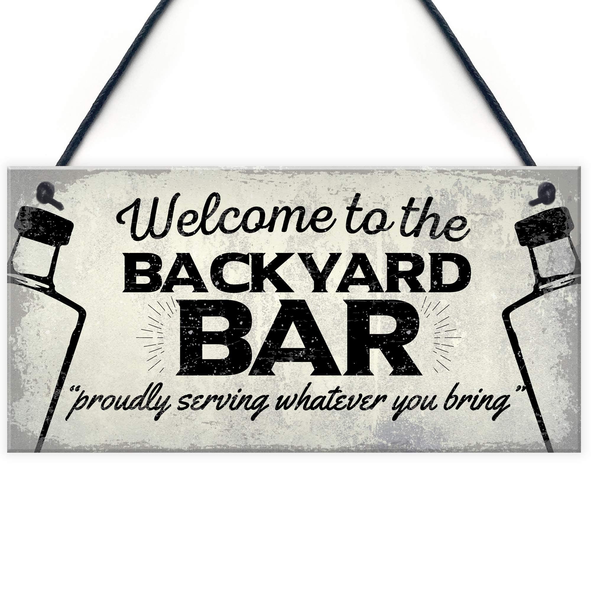 Red Ocean Backyard Bar Garden Hanging Plaque Alcohol Man Cave Vintage Beer Gin Shed Sign Decor Gift