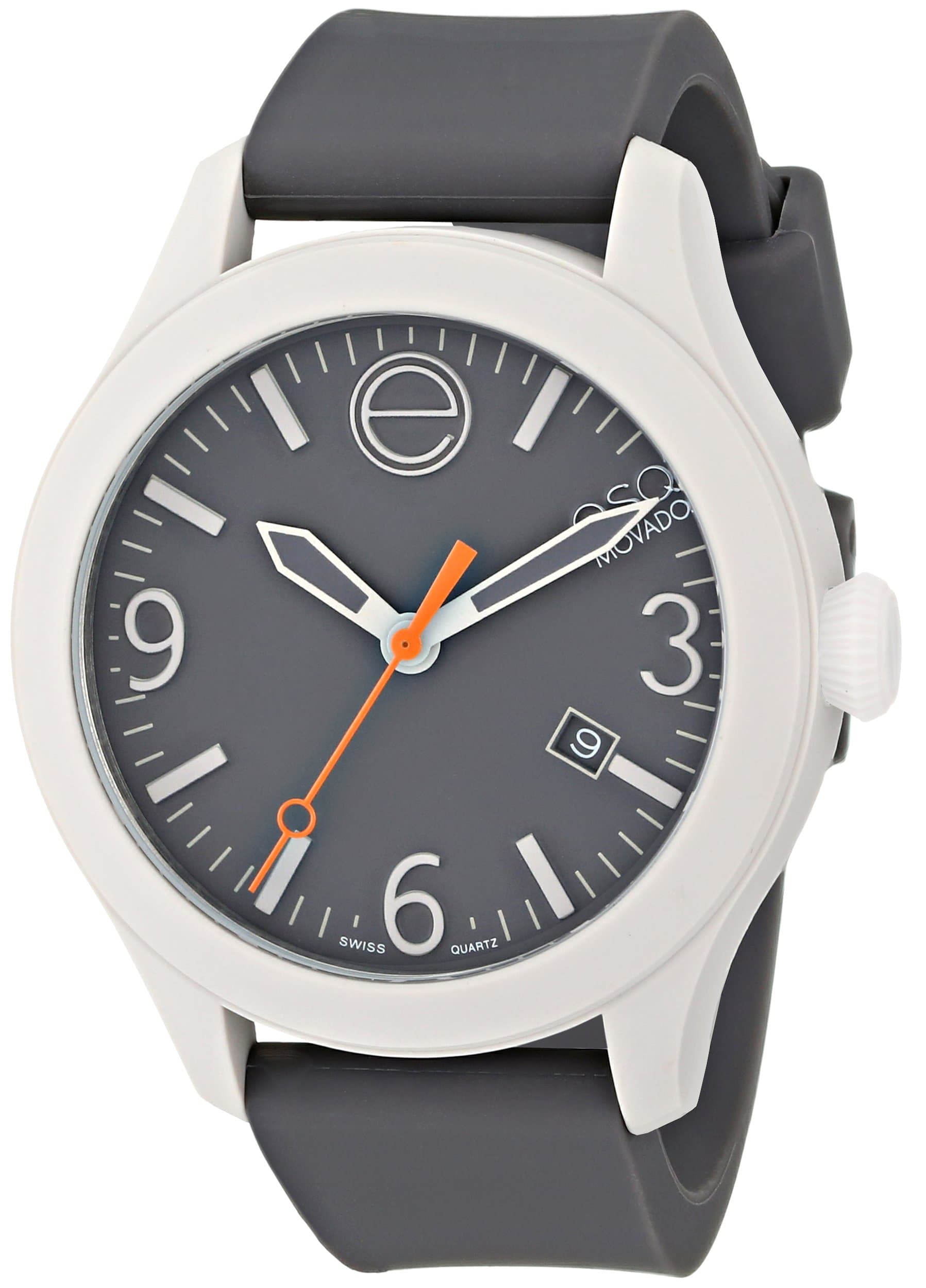 ESQ Movado Unisex 07101446 One Stainless Steel Watch with Grey Silicone Band