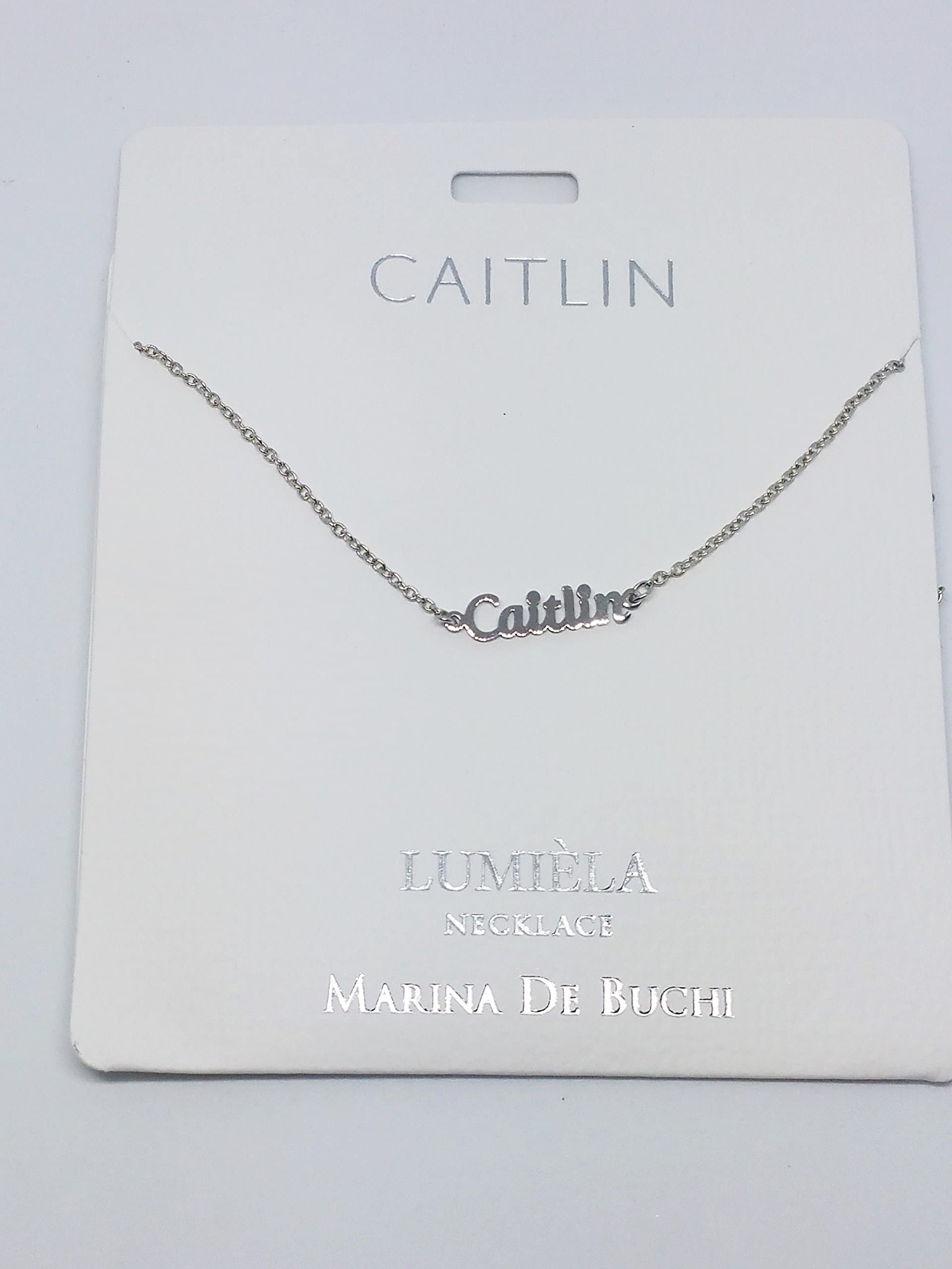 Caitlin Named Lumeila Necklace Marina De Buchi Silver Colour Presented by Sterling Effectz