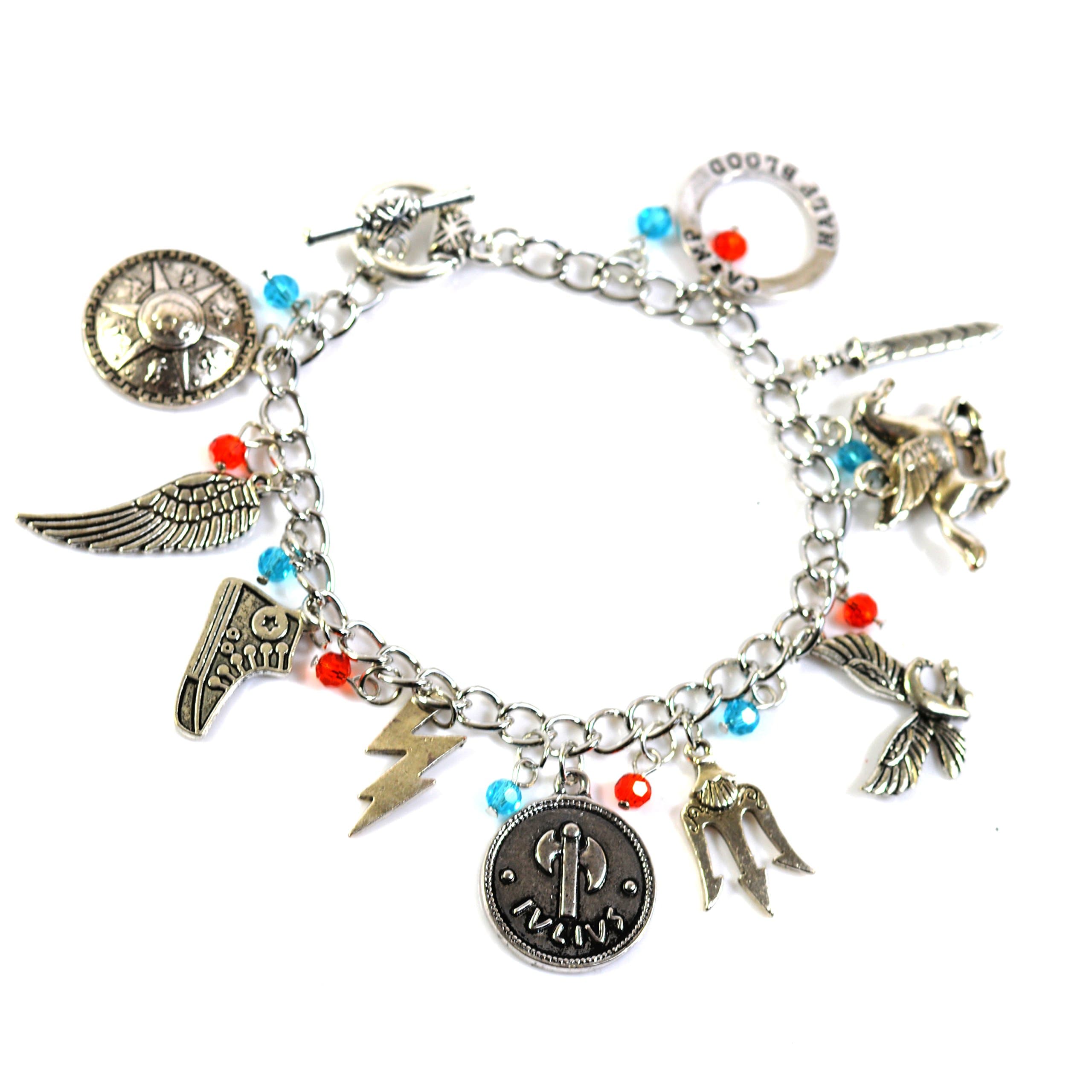Percy Jackson Inspired Charm Bracelet - Camp Half Blood Sea of Monsters Poseidon Bracelet