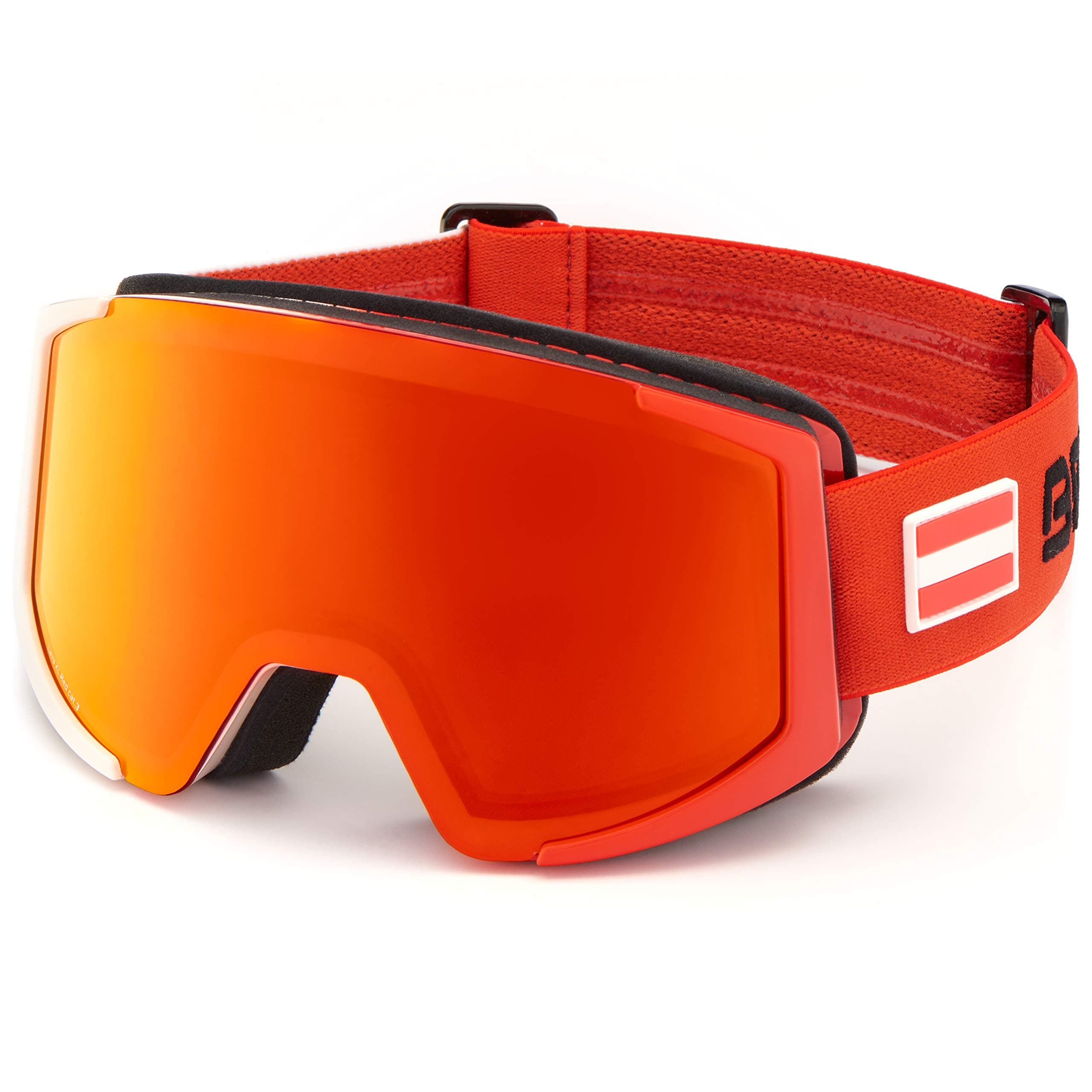 Briko Lava XL 2 Lenses-AUT, Unisex Adult Goggles, 905WHITE Red-RM3 P1, ONE