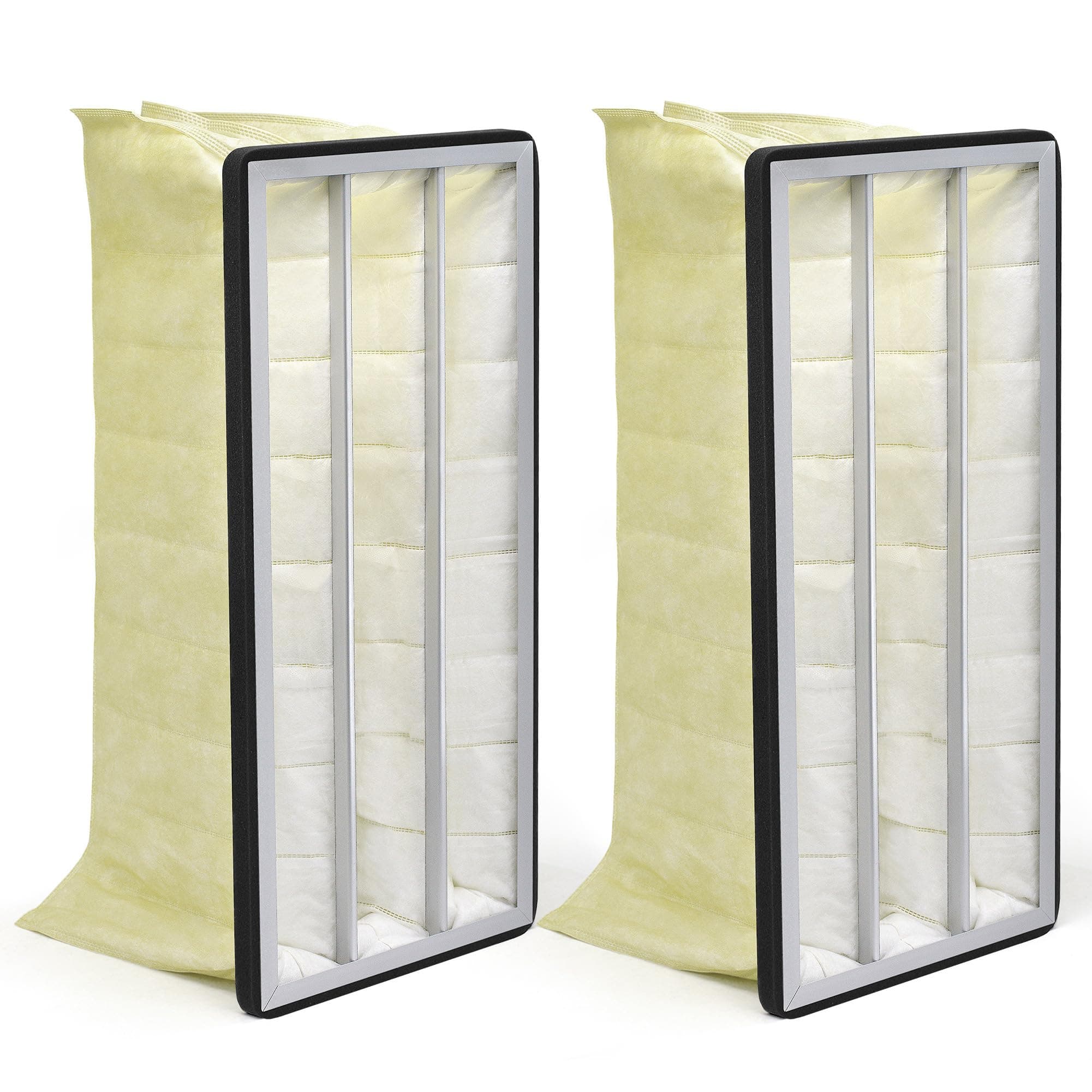 Synthetic Pocket Air Filter MERV 14 Replacement Air Filter for 750-ER Air-Tech HP Jet AFS-1000B AFS-1000C, 3 Inner Bag Filter Compatible with JDS 14003 Powermatic 1791082 JET 708733, 24"*12"*12", 2PCS