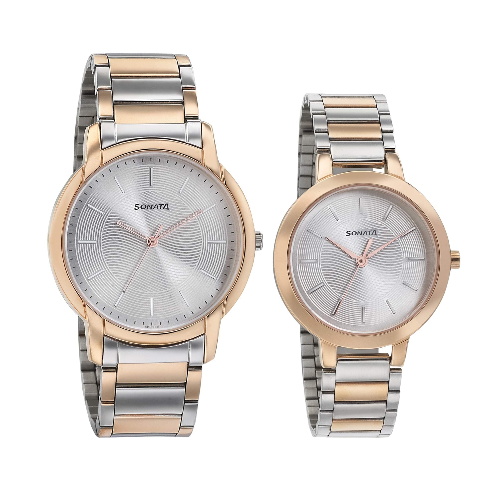 Sonata Pairs Analog Silver Dial unisex Watch 770318141KM01/NN770318141KM01/NP770318141KM01