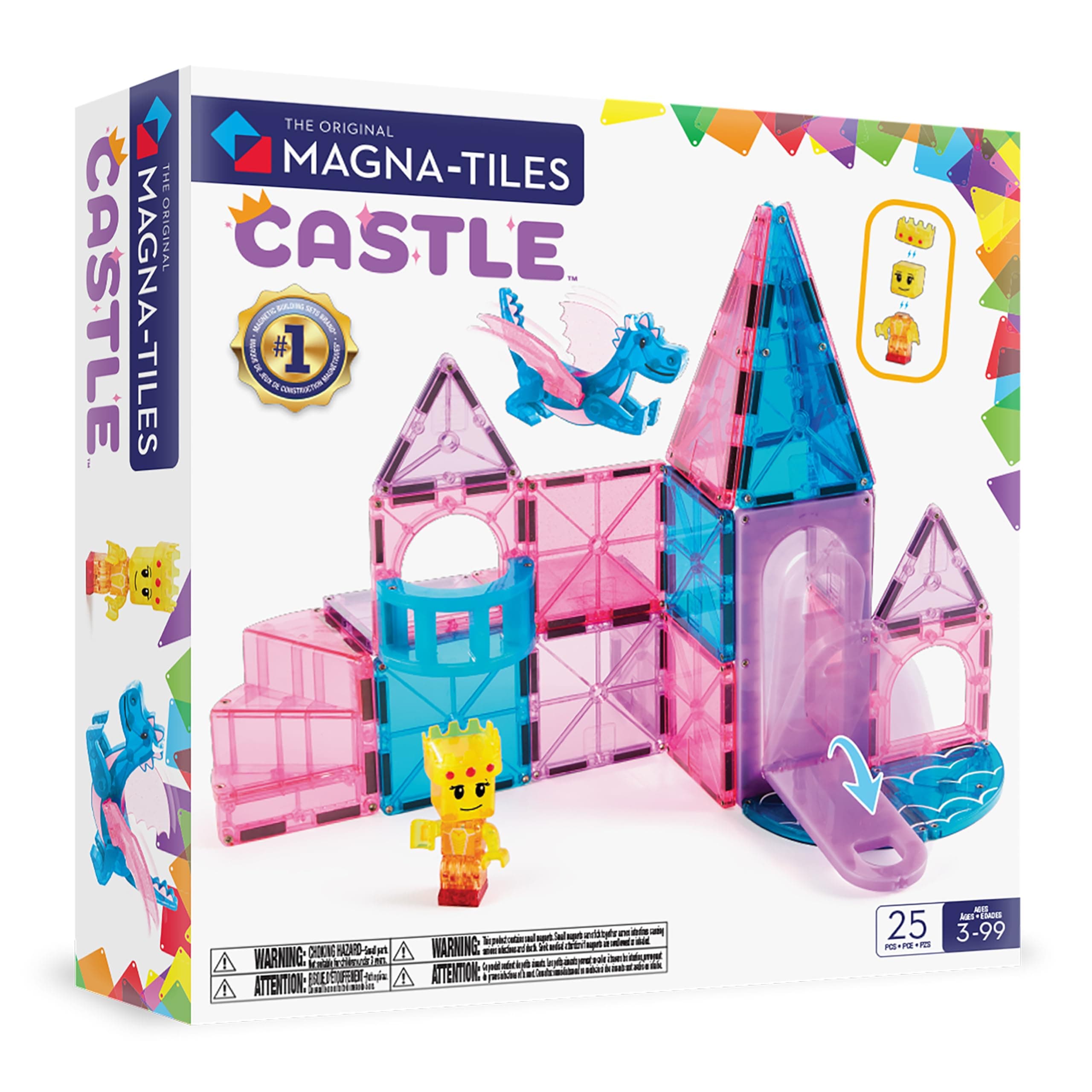 Castle 25-Piece Magnetic Construction Set, The Original Magnetic Building Brand