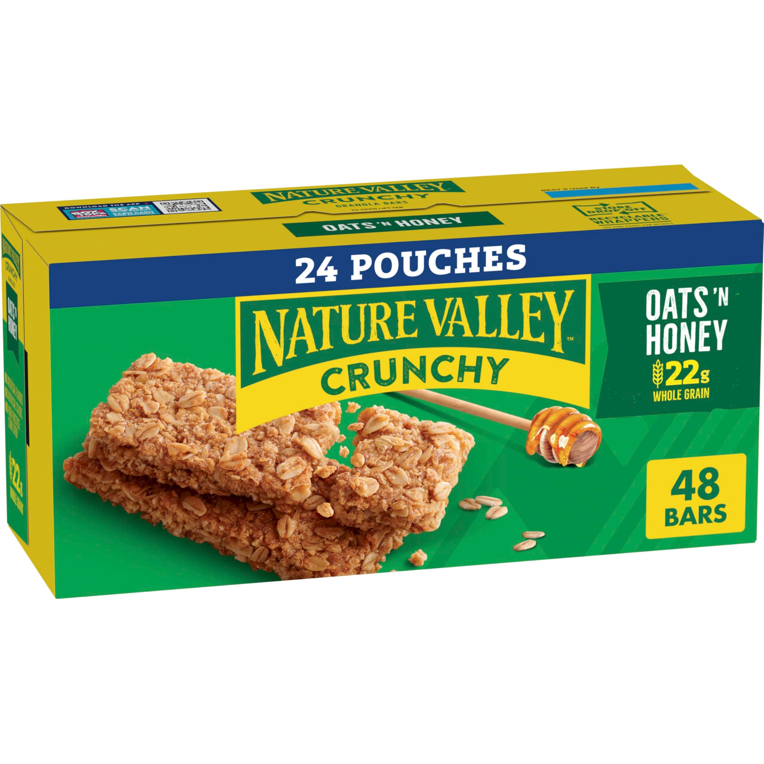 Crunchy Granola Bars, Oats 'n Honey, 48 Ct, 35.76 oz (24 Pouches)