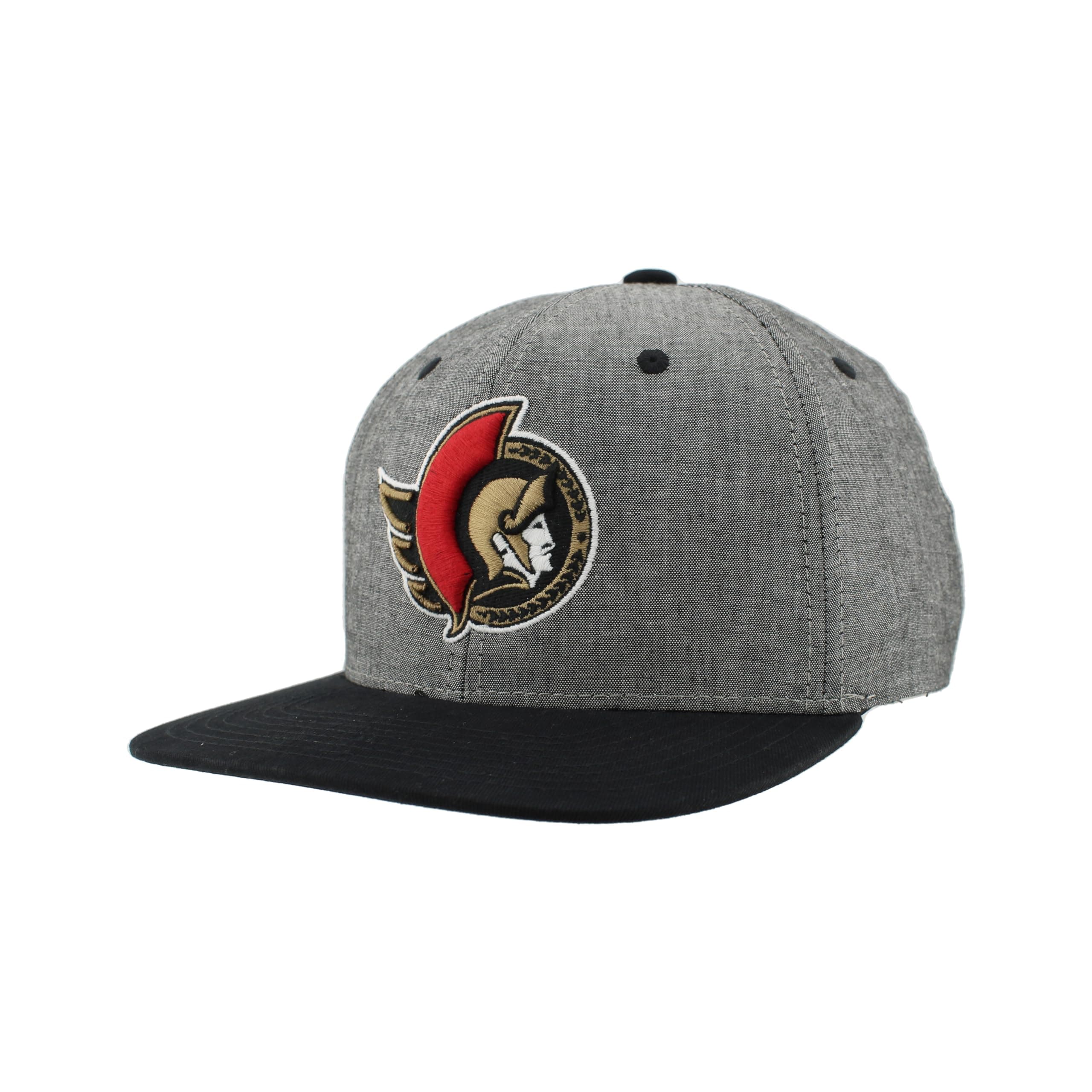 ZHATSNHL Officially Licensed Adjustable Snapback Hat Chambray Heather Black