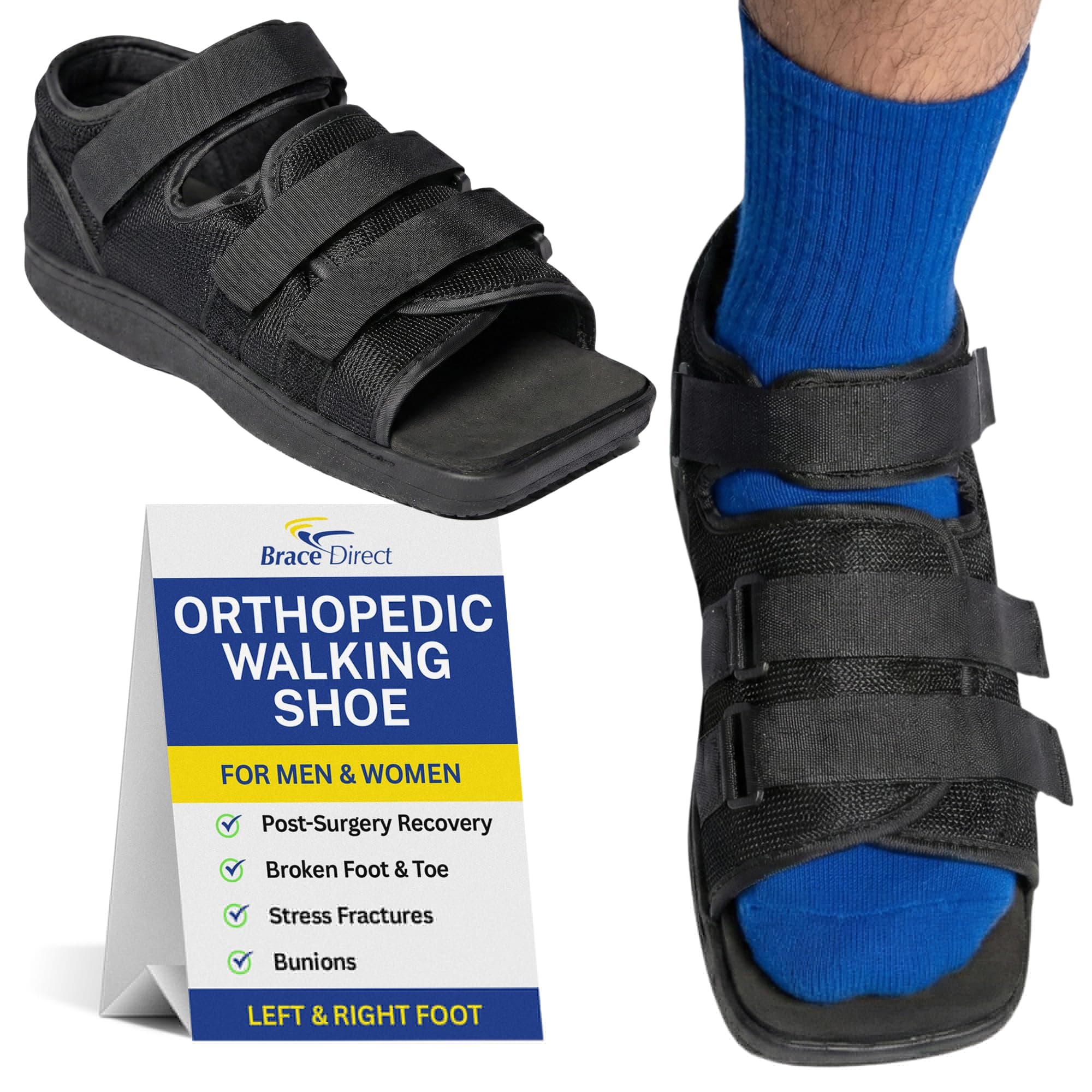 Post Op Shoe & Medical Foot Brace – Stress Fracture, Broken Toe & Bunion Support L3260 – Orthopedic Walking Immobilizer for Left or Right Foot (XL - MENS US SHOE: 13-15)