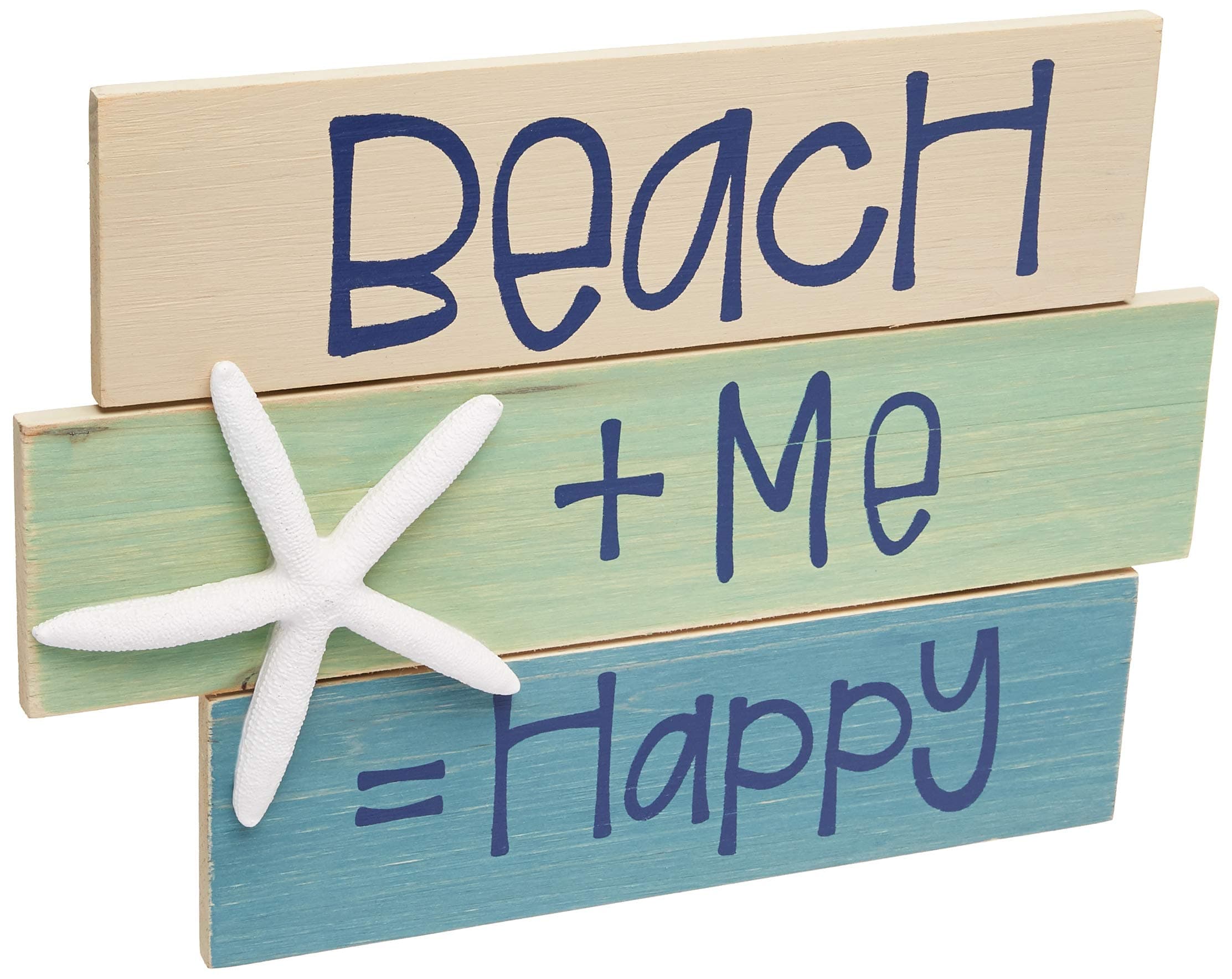 Beach House Decor by Tumber Home, Beach + Me = Happy Coastal Wall Decoration. Real Wood Summer Home Decor Sign for Office, Living Room, Kitchen or Bathroom
