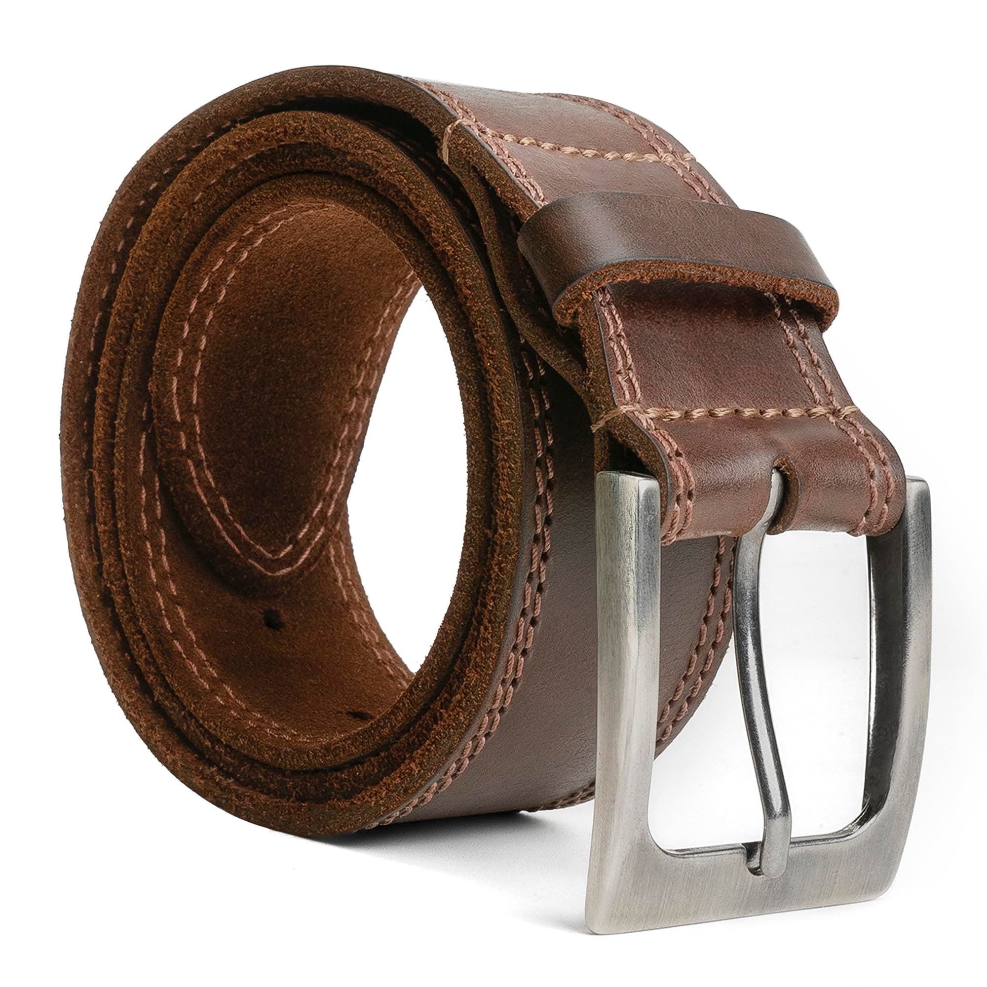 Rugged Full Grain Leather Belt - Durable Men's Belt for Jeans, Western, Casual & Dress, Mens Belts for Men