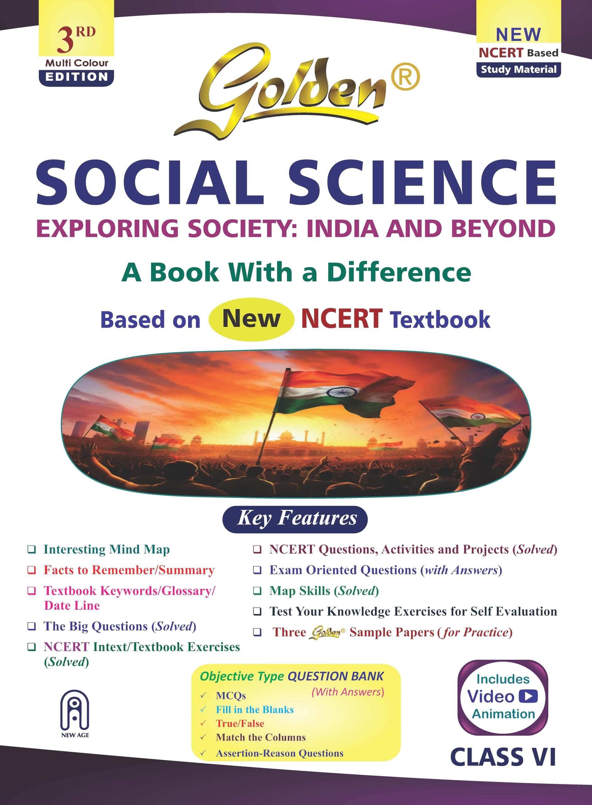 Golden Social Science Study Material Based on New NCERT EXPLORING SOCIETY: INDIA AND BEYOND Class-6 | CBSE 2027 Exams | NCERT Textual Question | Sample Q. Papers | Objective Type Q. | Video Animation