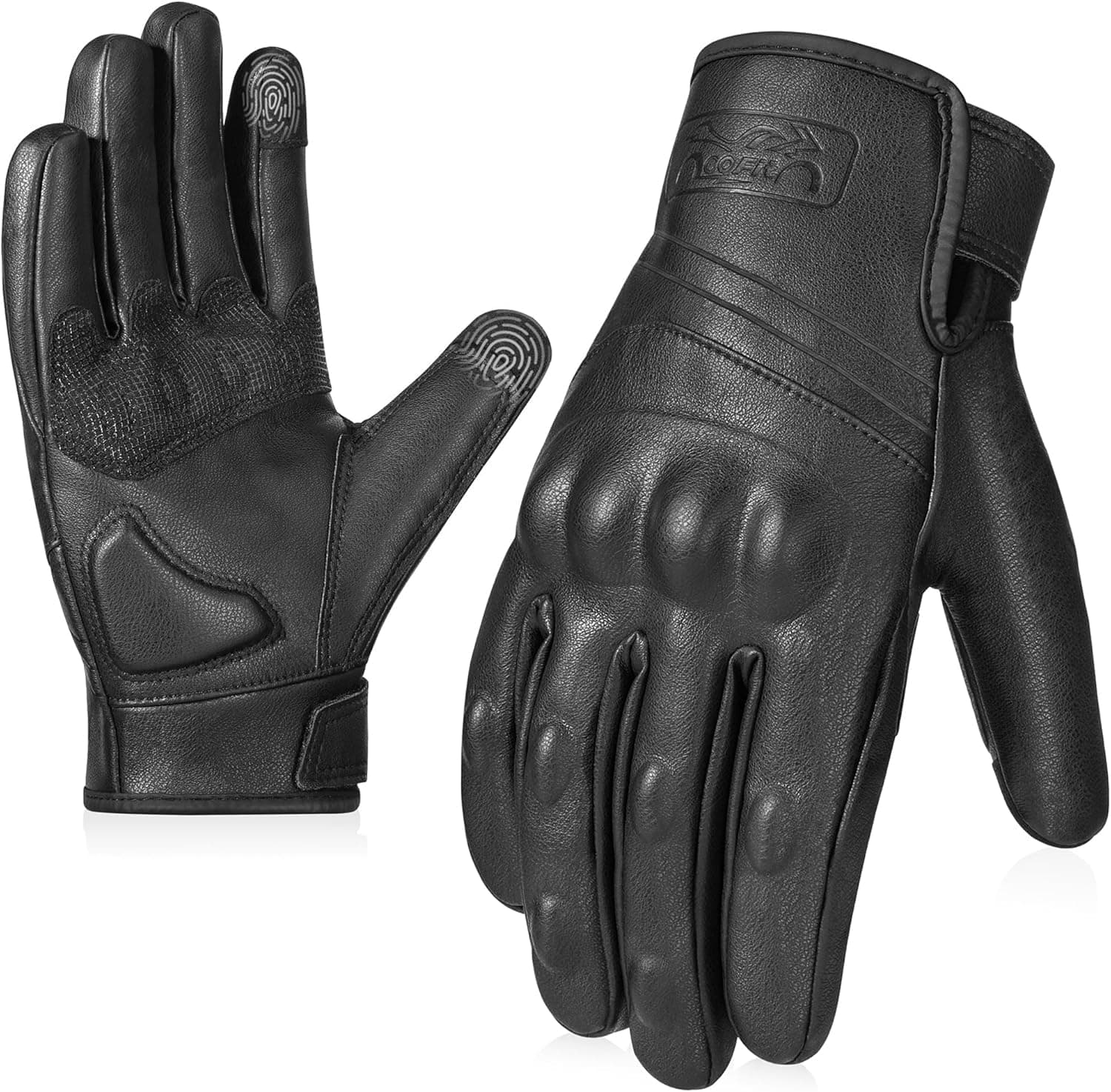 COFIT Windproof Winter Motorcycle Gloves, Unisex Durable Anti-Slip & Touchscreen Leather-Like Motorcycle Gloves, Ideal for Motocross Racing, Road Biking for Men & Women