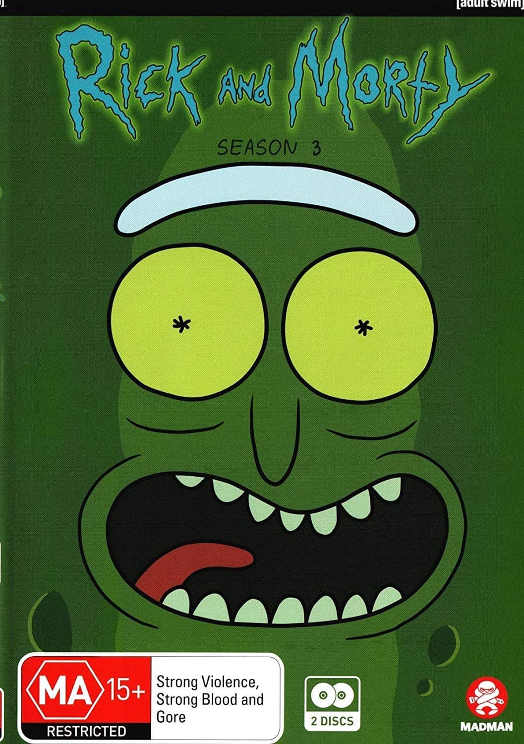 Adult Swim Rick And Morty: Season 3 Poster, Unframed, Green, Modern, Living Room, Bedroom, Cartoon, Wall Art