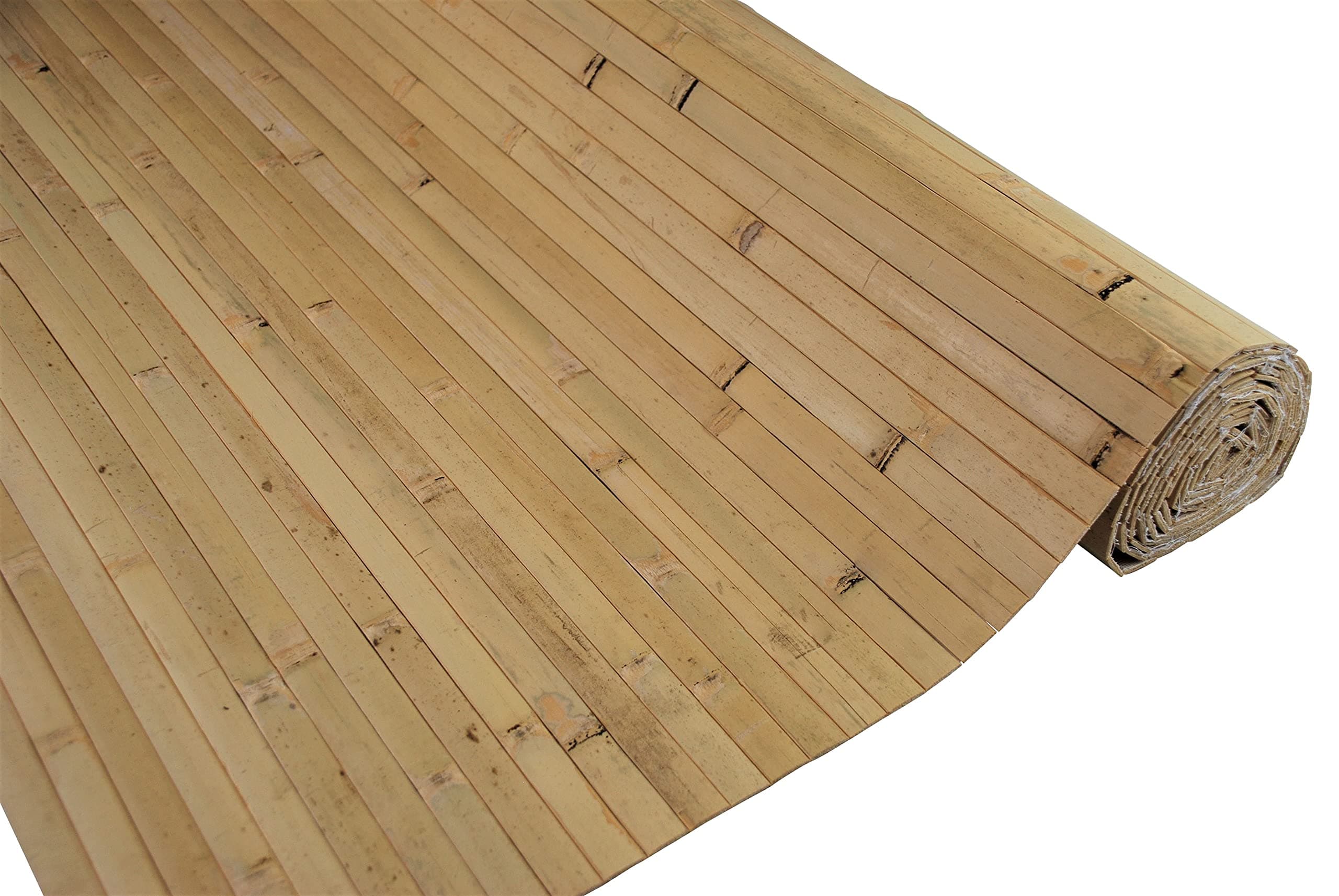 amaZulu Inc.Natural Bamboo Paneling - Flexible Wall Cladding Panels for Living Room Decor, Ceiling Tiles, and Outdoor Kitchens - Renewable Resource, Home Decor, 32 sq ft Coverage, Natural