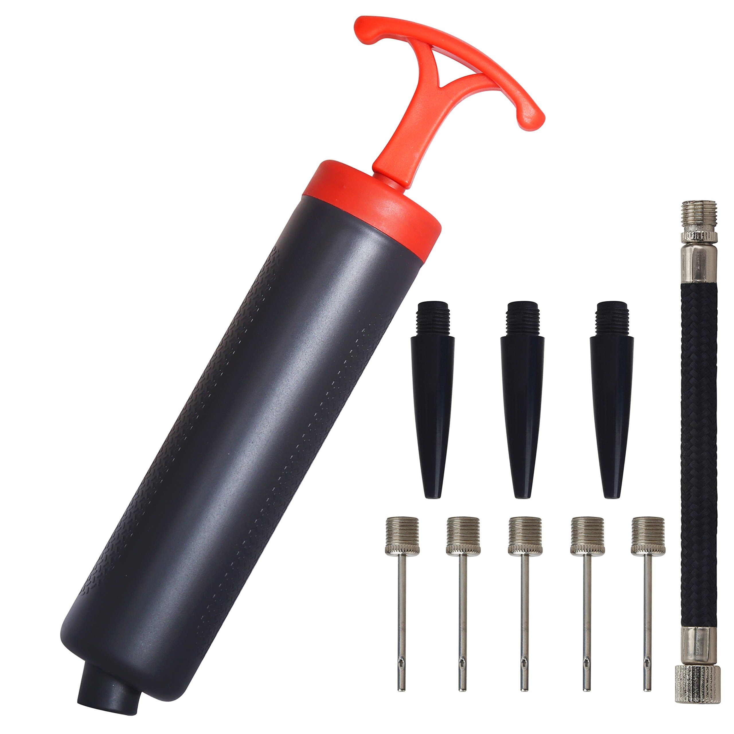 SKOLOO8" Ball Pump Hand Air Inflator Kit for Soccer,Basketball,Volleyball,Water Polo Ball,Rugby,Exercise Sports Ball,Balloon,Needle,Nozzle,Extension Hose Included