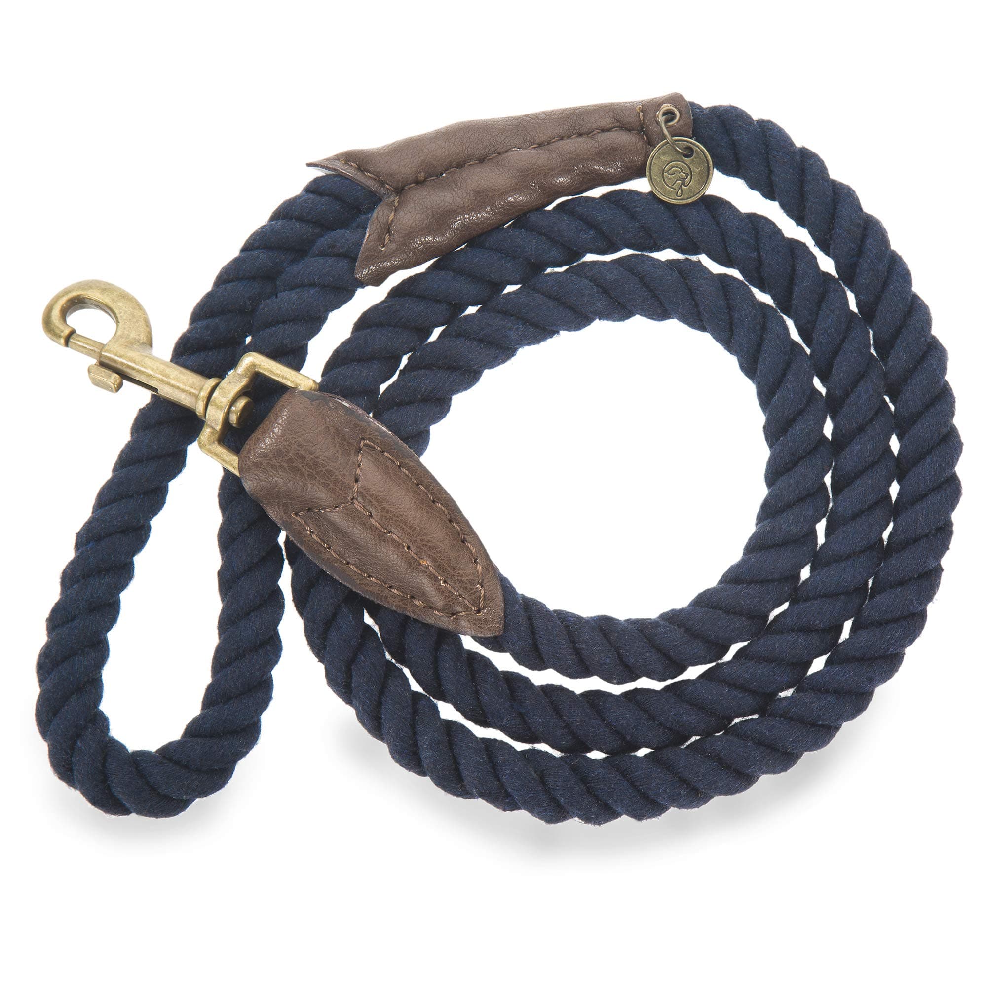 Embark Pets Zion Dog Rope Leash - Made from 100% Cotton, Leashes for Small Medium and Large Dogs (4 FT, Navy Blue)