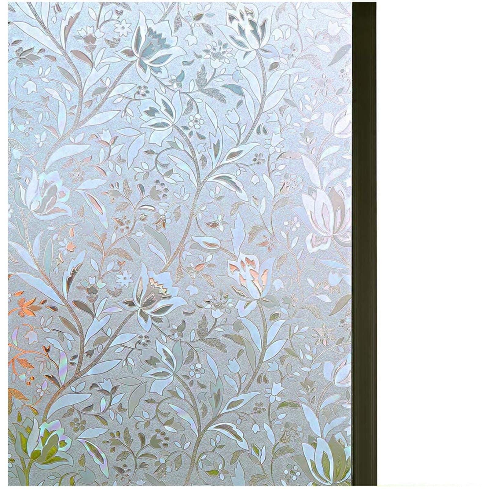 Window Film Privacy Film 35.4" by 78.7" Glass Film Decorative Window Films Window Cling Film Static Cling Window Film Anti UV No Glue Heat Control for Home Office, Glossy white