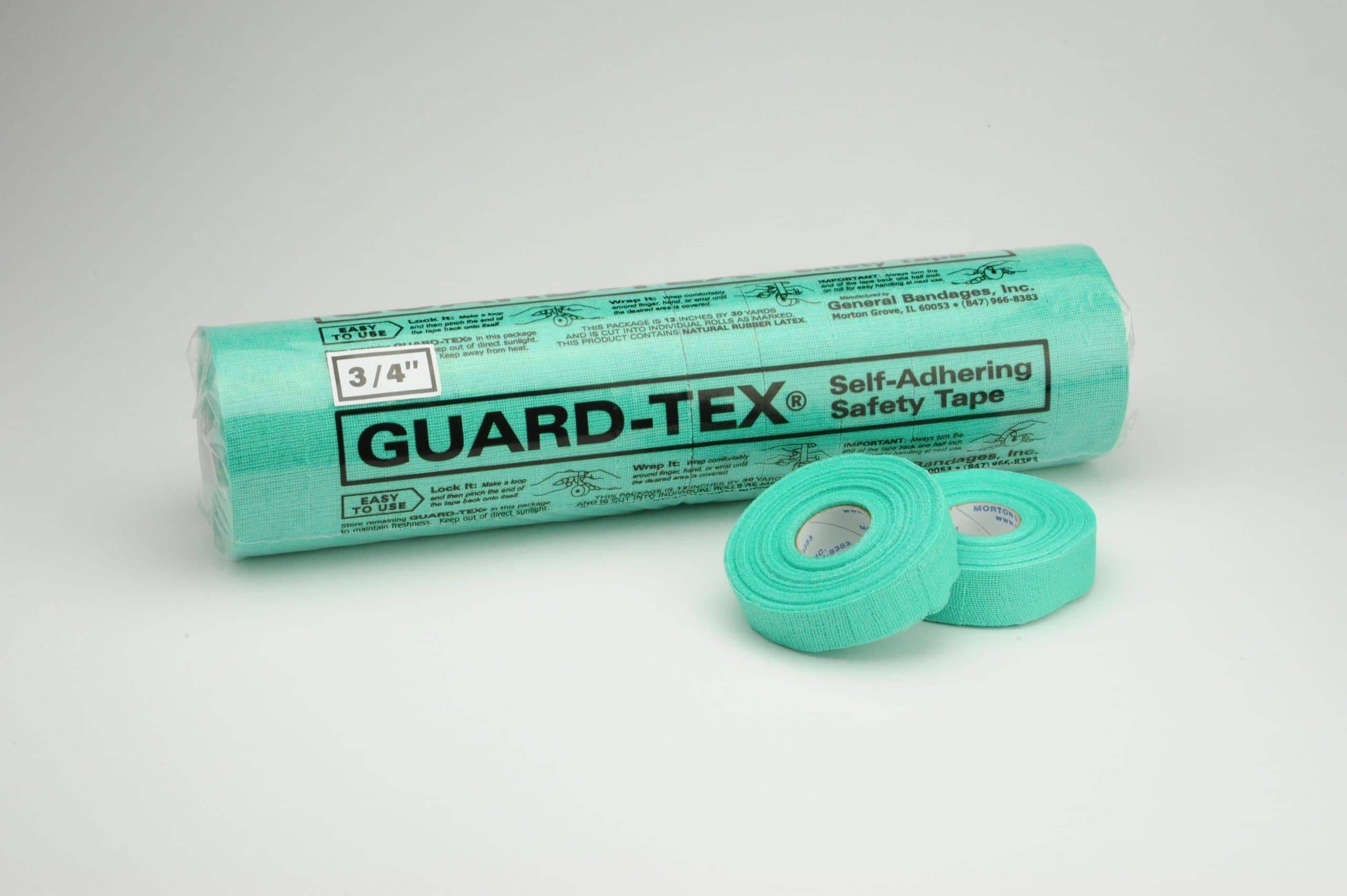 Guard-TexOriginal Protective Tape - Workers & Hobbyists Finger Tape, Self-Adhesive, Green, 3/4 Inch, 16 Rolls x 30 Yards