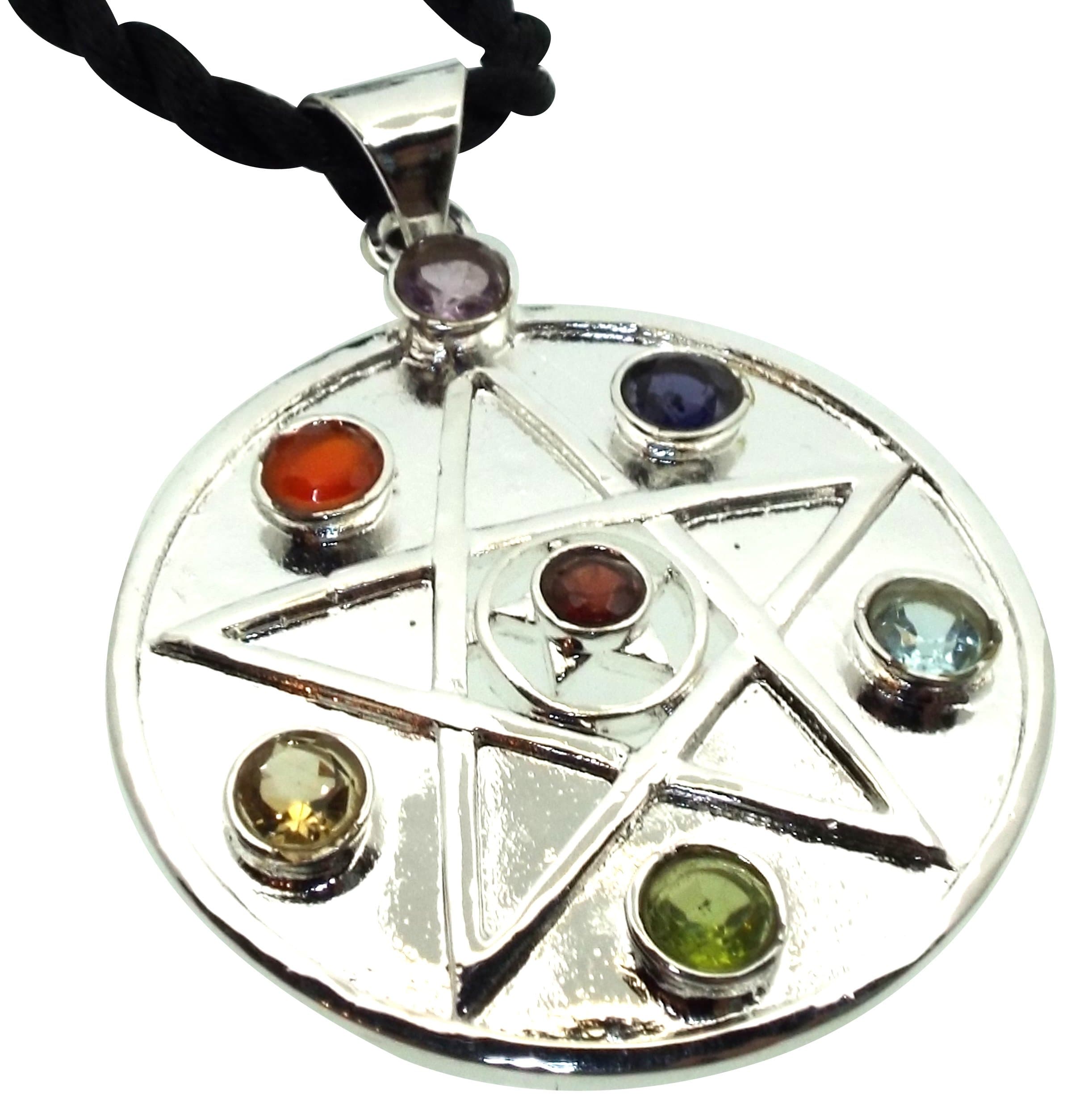AngelleesaDesigns Ltd Chakra Gemstone Pentagram Pendant