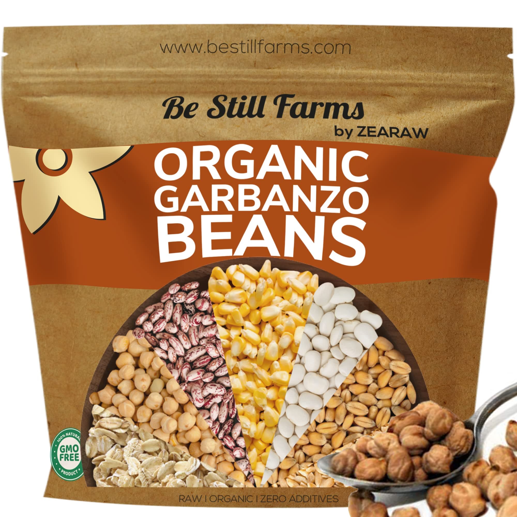 Be Still Farms Organic Chickpeas Garbanzo Beans Dry 4.8 lb - Dried Chick Peas - Great Protein for Tofu, Tahini - Similar to Soy Beans | USDA Certified | Vegan | Non-GMO | Gluten Free