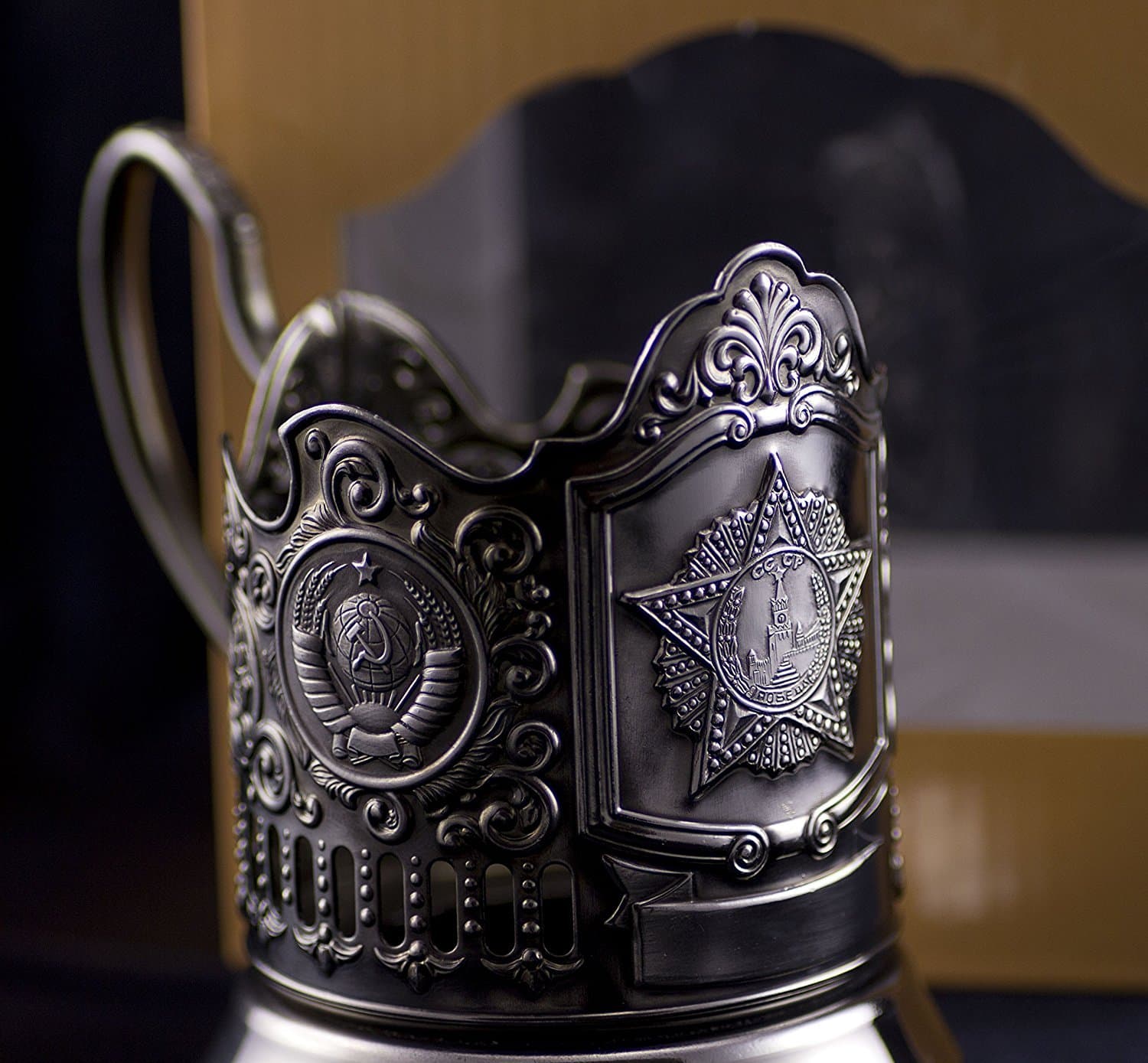 Order Of Victory Podstakannik Kolchugino RUSSIAN TEA GLASS- HOLDER USSR May 9 Victory Day