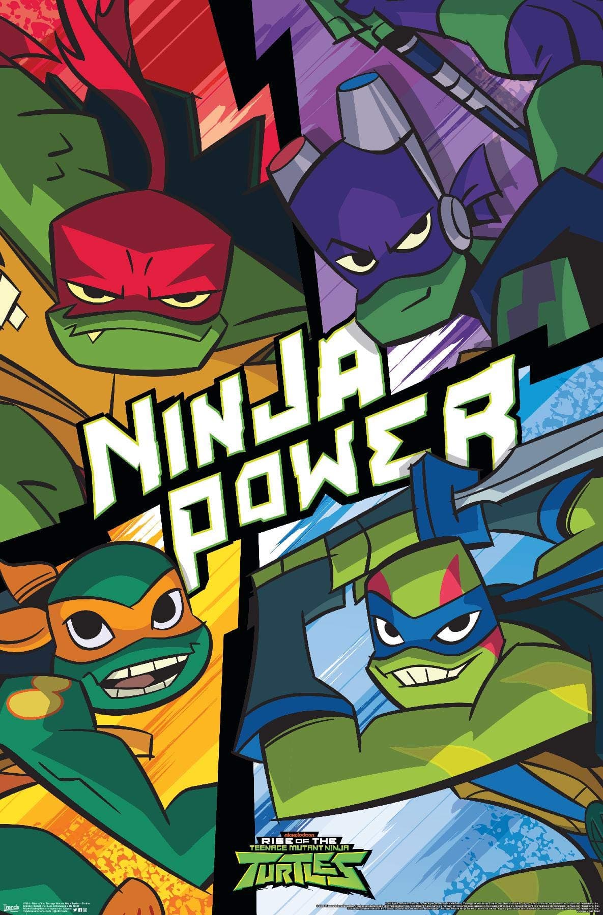 Nickelodeon Rise of The Teenage Mutant Ninja Turtles - Turtles Wall Poster, 22.375" x 34", Unframed Version